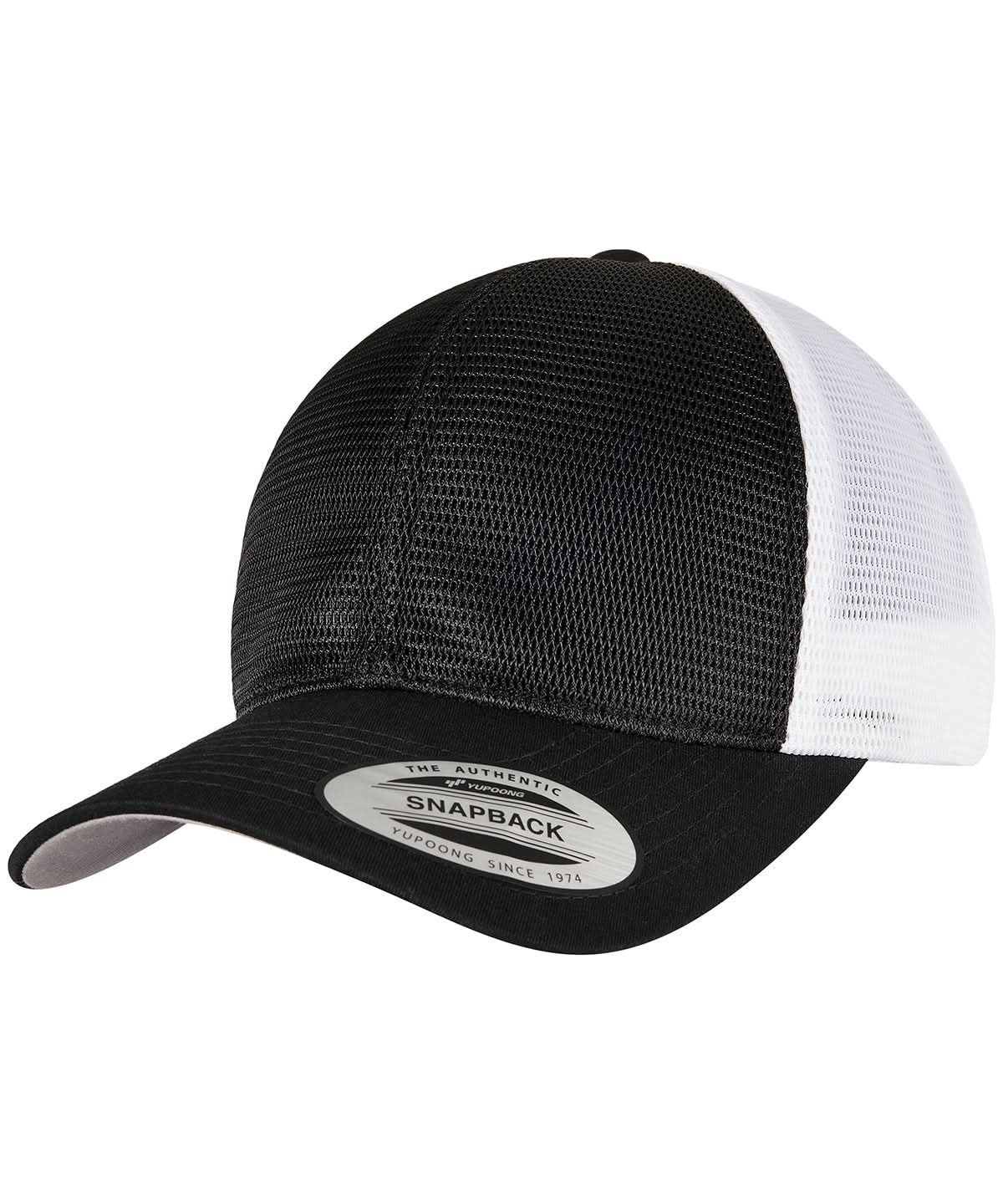 Flexfit By Yupoong 360 Omnimesh 2 Tone Cap 6360T YP162 - Black White One size - Customisable Caps