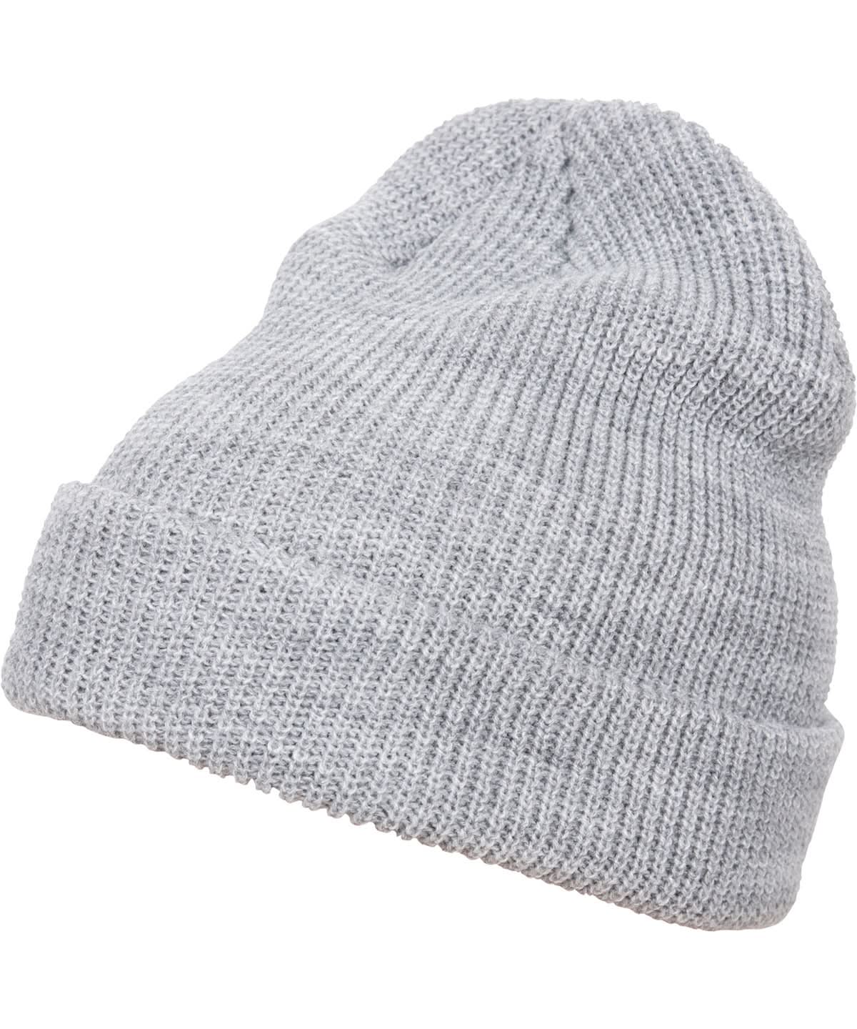 Flexfit By Yupoong Long Knit Beanie 1545K YP193 - Heather Grey One size - Customisable Beanies