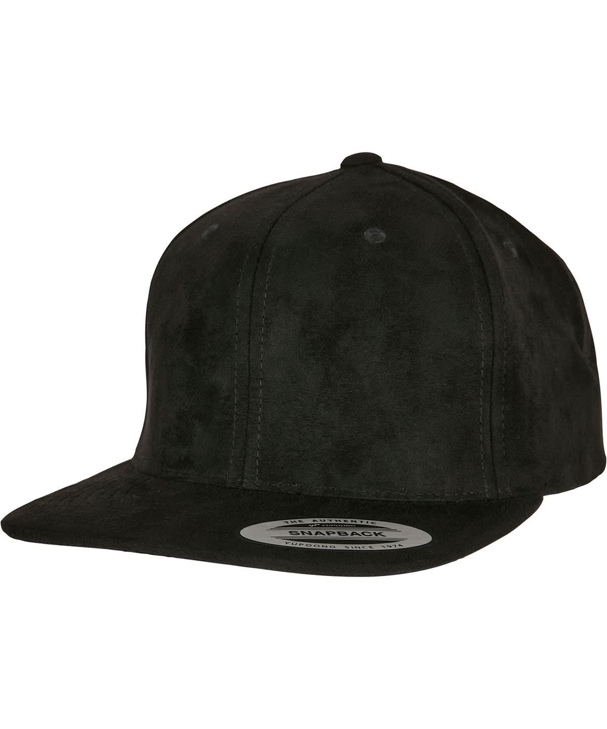 Flexfit By Yupoong Imitation Suede Leather Snapback 6089Su YP216 - Black One size - Customisable Caps