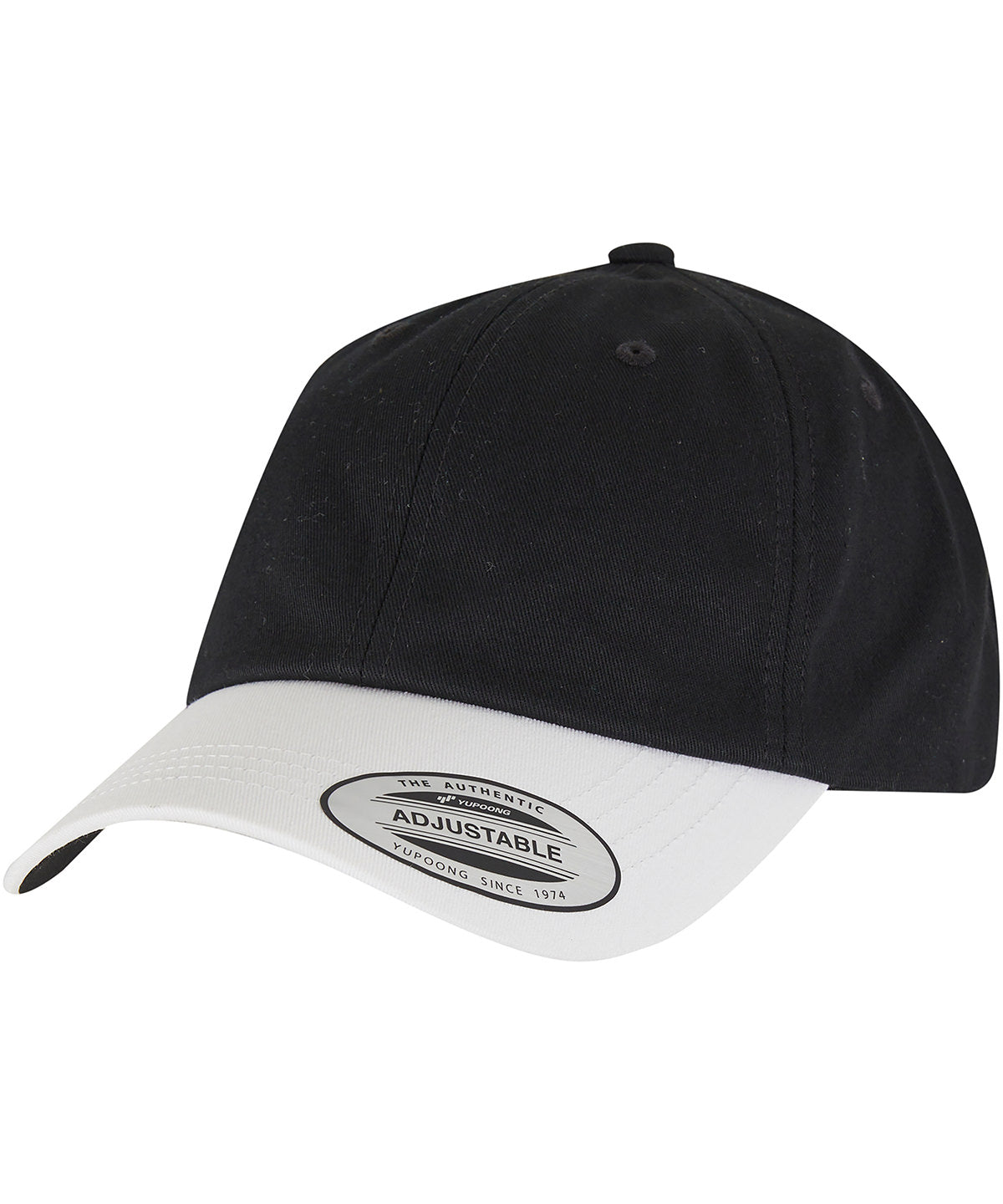 Low-profile cotton twill two-toned (6245CMT) - YP266 - Black White One size - Customisable Caps