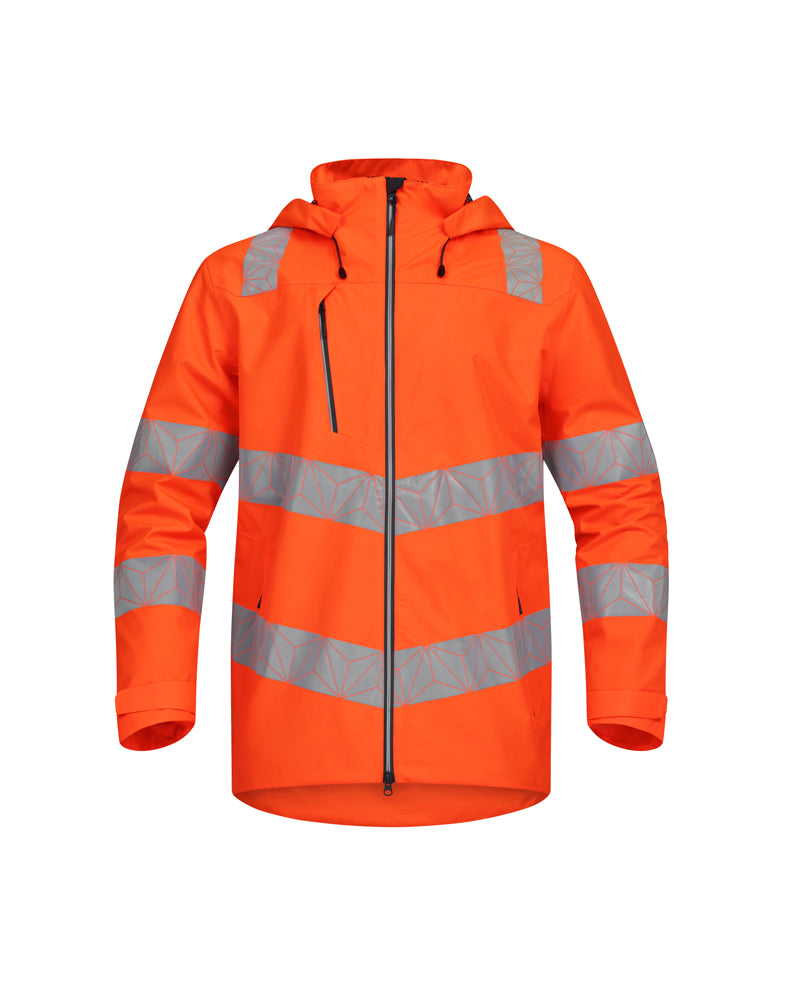 Shell Jacket Orange REACT - RCT801 - 4XL - Customisable Waterproof