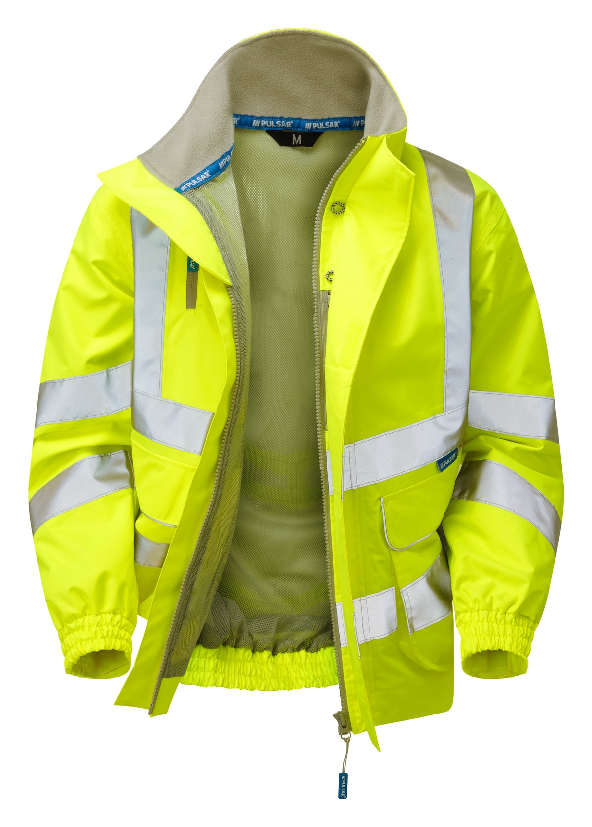 Mesh Lined Bomber Jacket Yellow Recycled Content - P533 - - Customisable Waterproof