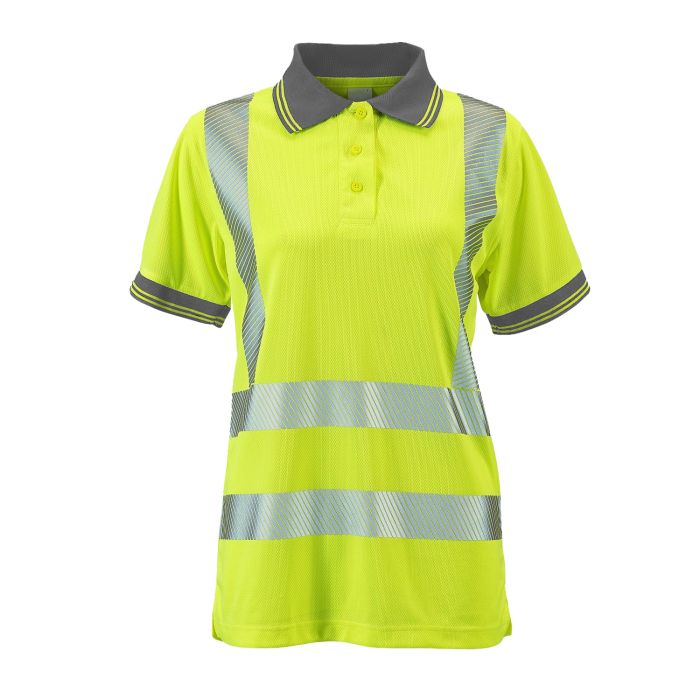 Ladies Hi Vis Yellow Savannah Birds Eye Polo - HV308 - Yellow - Customisable Shirt