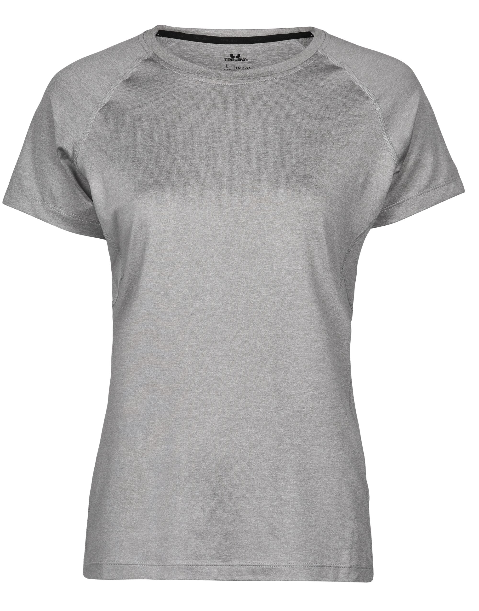Tee Jays Ladies CoolDry Tee TJ7021 - Grey Melange - Customisable T-Shirt