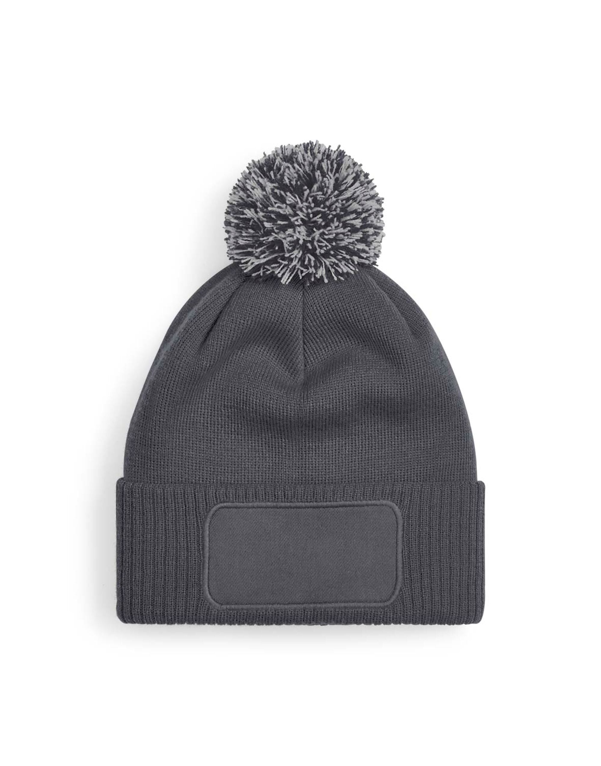 Beechfield Snowstar® Patch Beanie – B443 - Graphite Grey Light Grey O S - Customisable Beanies