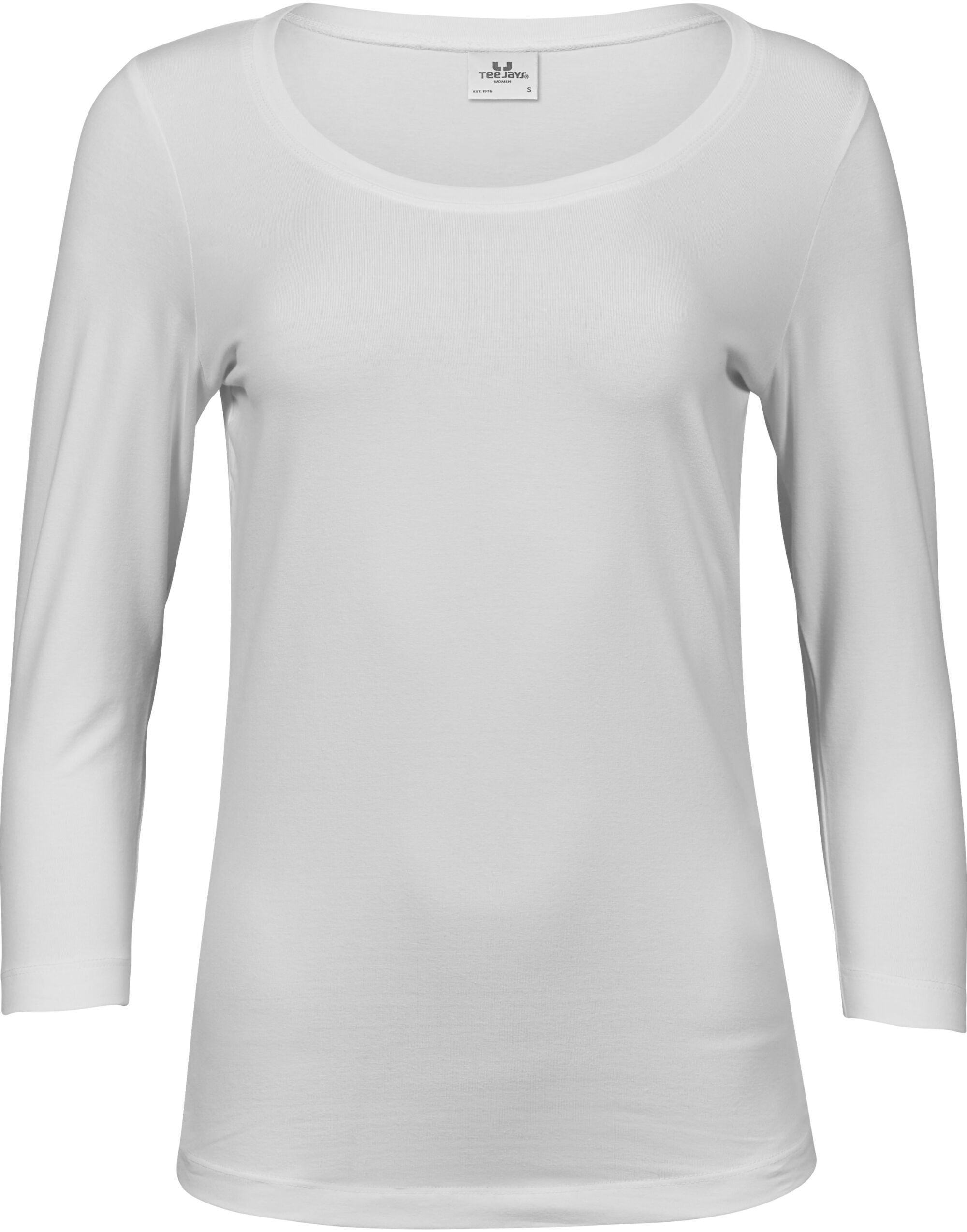Tee Jays Ladies 3/4 Sleeve Stretch Tee TJ460 - White - Customisable T-Shirt