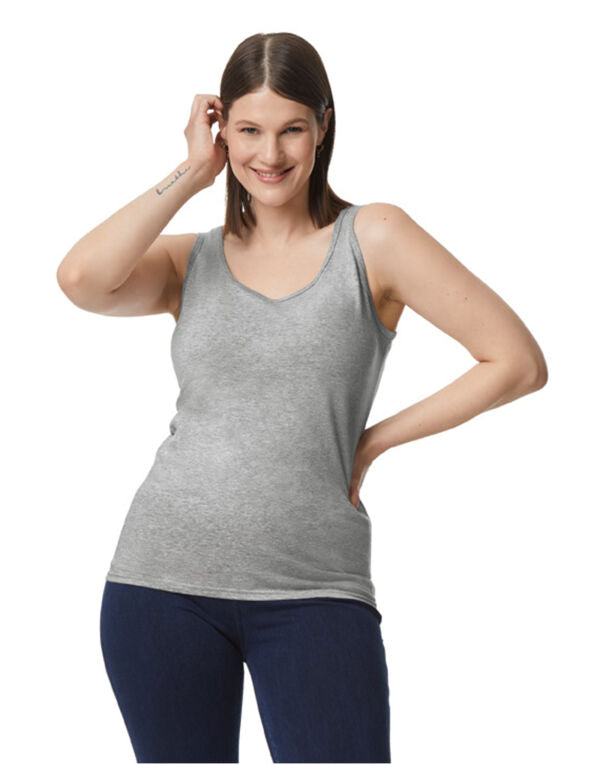 Gildan Softstyle Ladies Tank Top 64200l - Black 2XL - Customisable T-Shirt