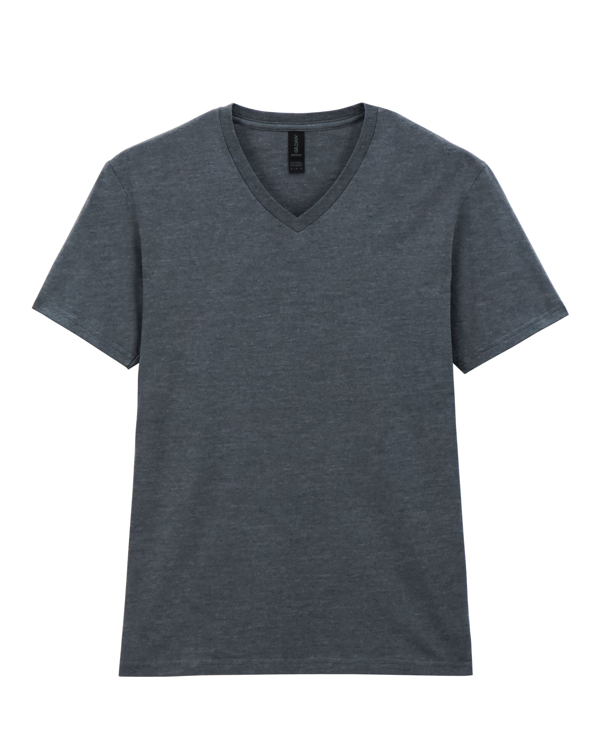 Gildan Softstyle Adult V-Neck T-Shirt 64v00 - Dark Heather - Customisable T-Shirt