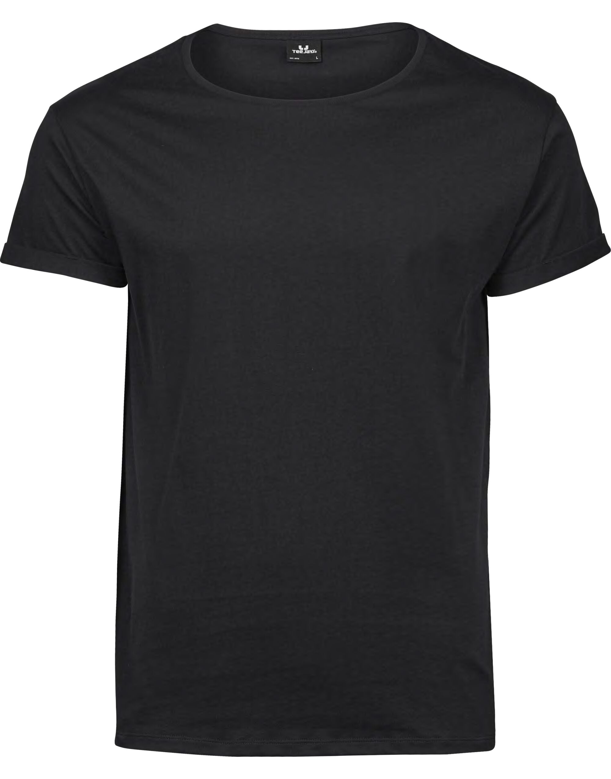 Tee Jays Mens Roll Up Sleeve Tee TJ5062 - Black - Customisable T-Shirt