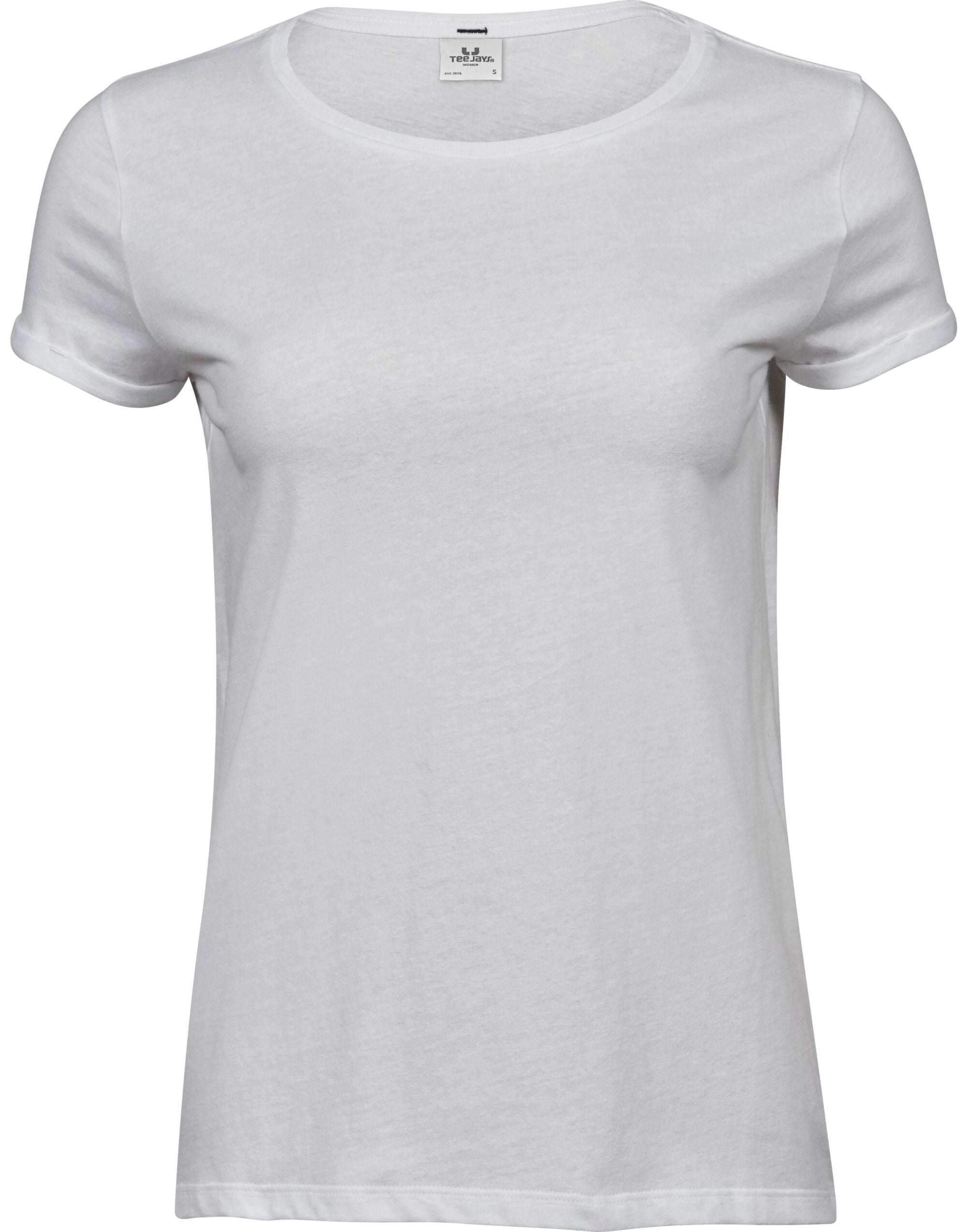 Tee Jays Ladies Roll Up Sleeve Tee TJ5063 - White - Customisable T-Shirt