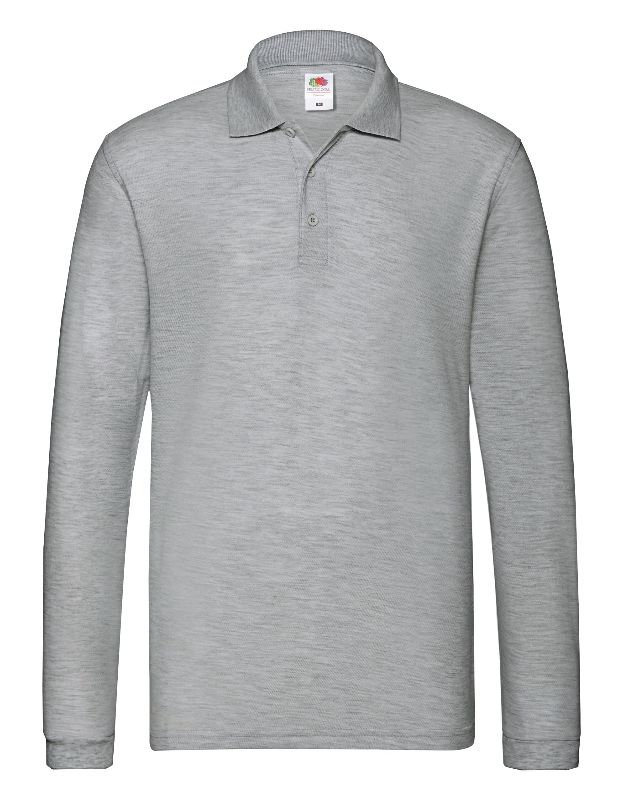 Mens Premium Long Sleeve Polo 63310 - Athletic Heather - Customisable Polos