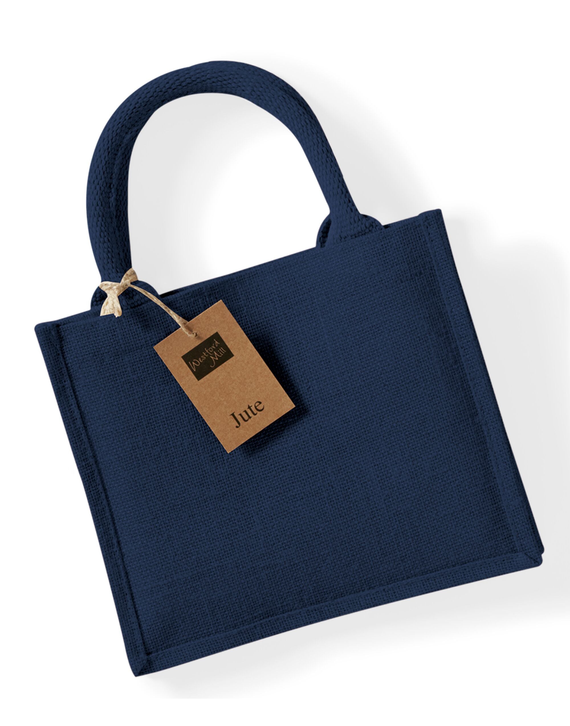Westford Mill Jute Mini Gift Bag w412 - Navy Navy O S - Customisable Bags