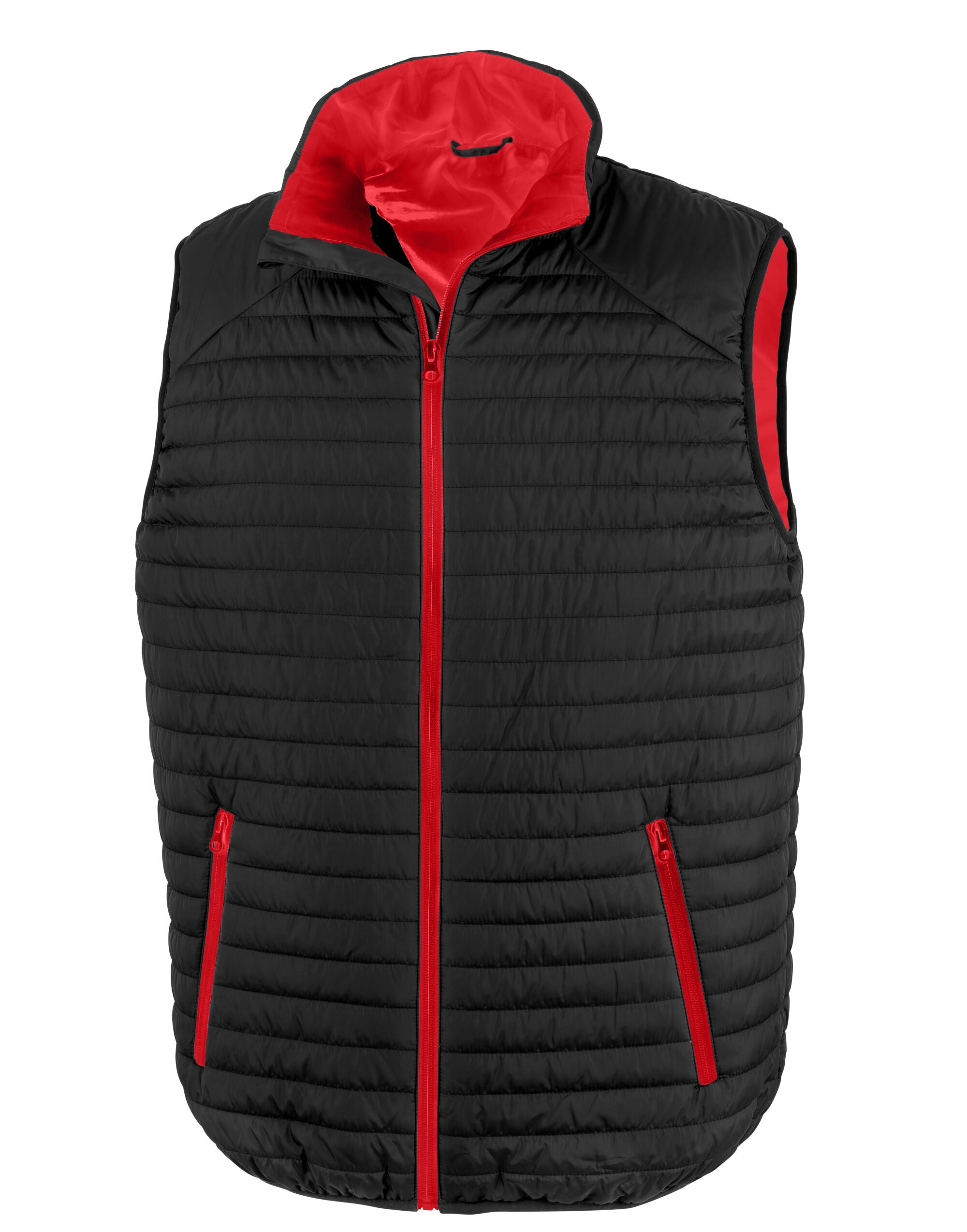 Result Thermoquilt Gilet R239X - Black Red - Customisable Bodywarmers