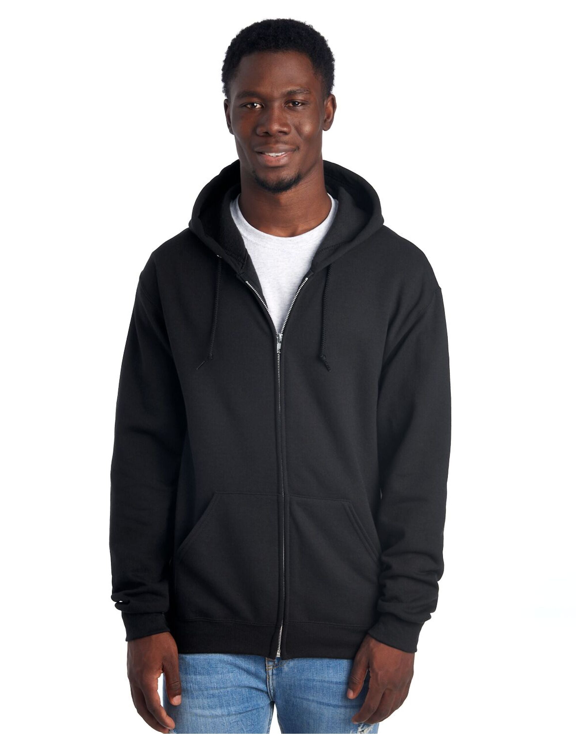 Jerzees NuBlend Full Zip Hooded Sweat 0S993M0 - Black - Customisable Sweatshirts