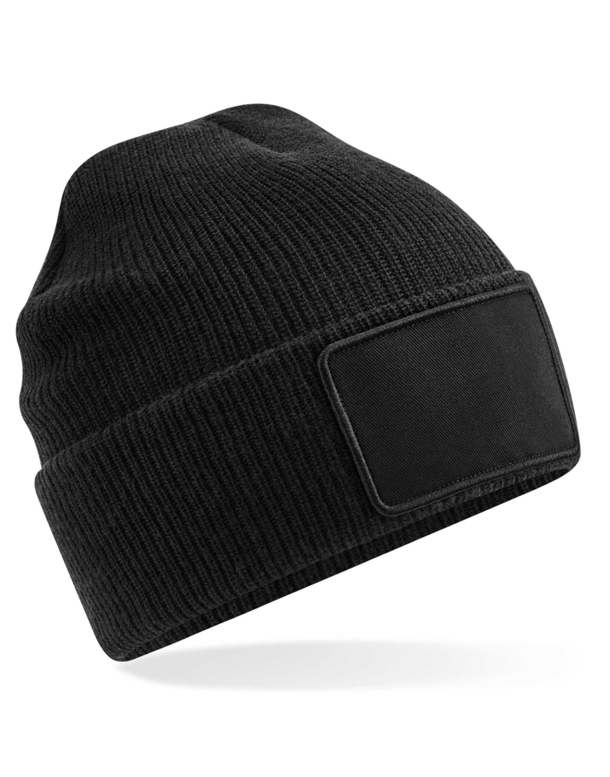 Beechfield Removable Patch Beanie B540 - Black O S - Customisable Beanies