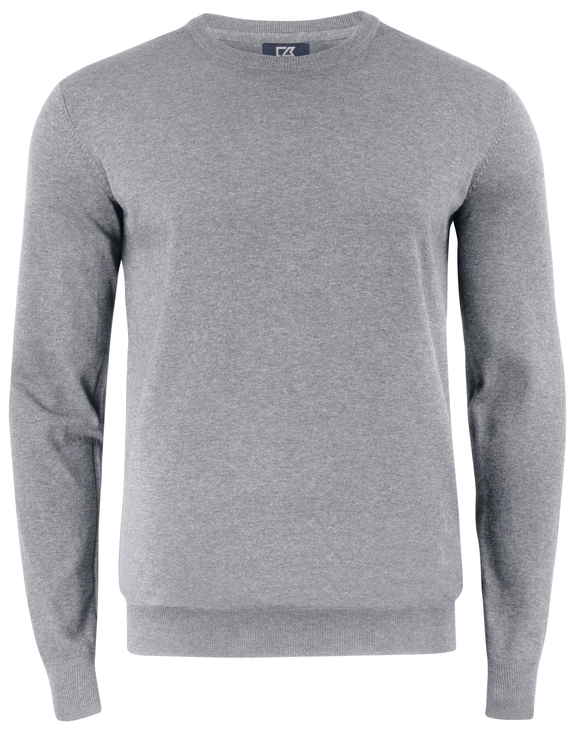 Cutter & Buck - Oakville Crewneck Men - Grey Melange S - Customisable Knitwear