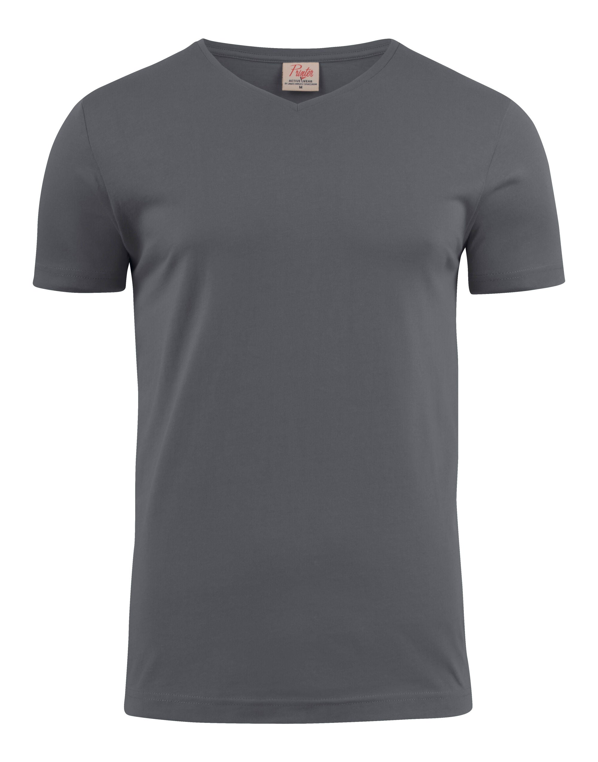 Printer Mens Heavy V T Shirt PE2264024 - Steel Grey - Customisable T-Shirt
