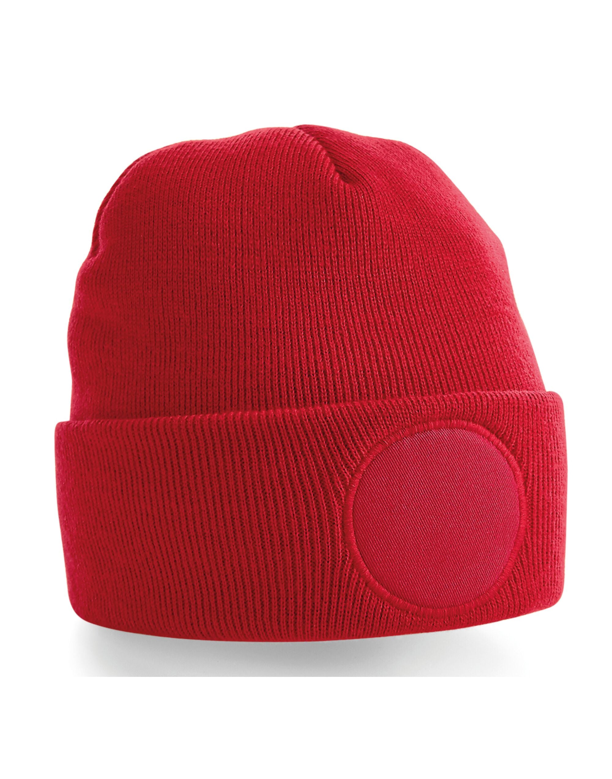 Beechfield Circular Patch Beanie B446 - Classic Red O S - Customisable Beanies