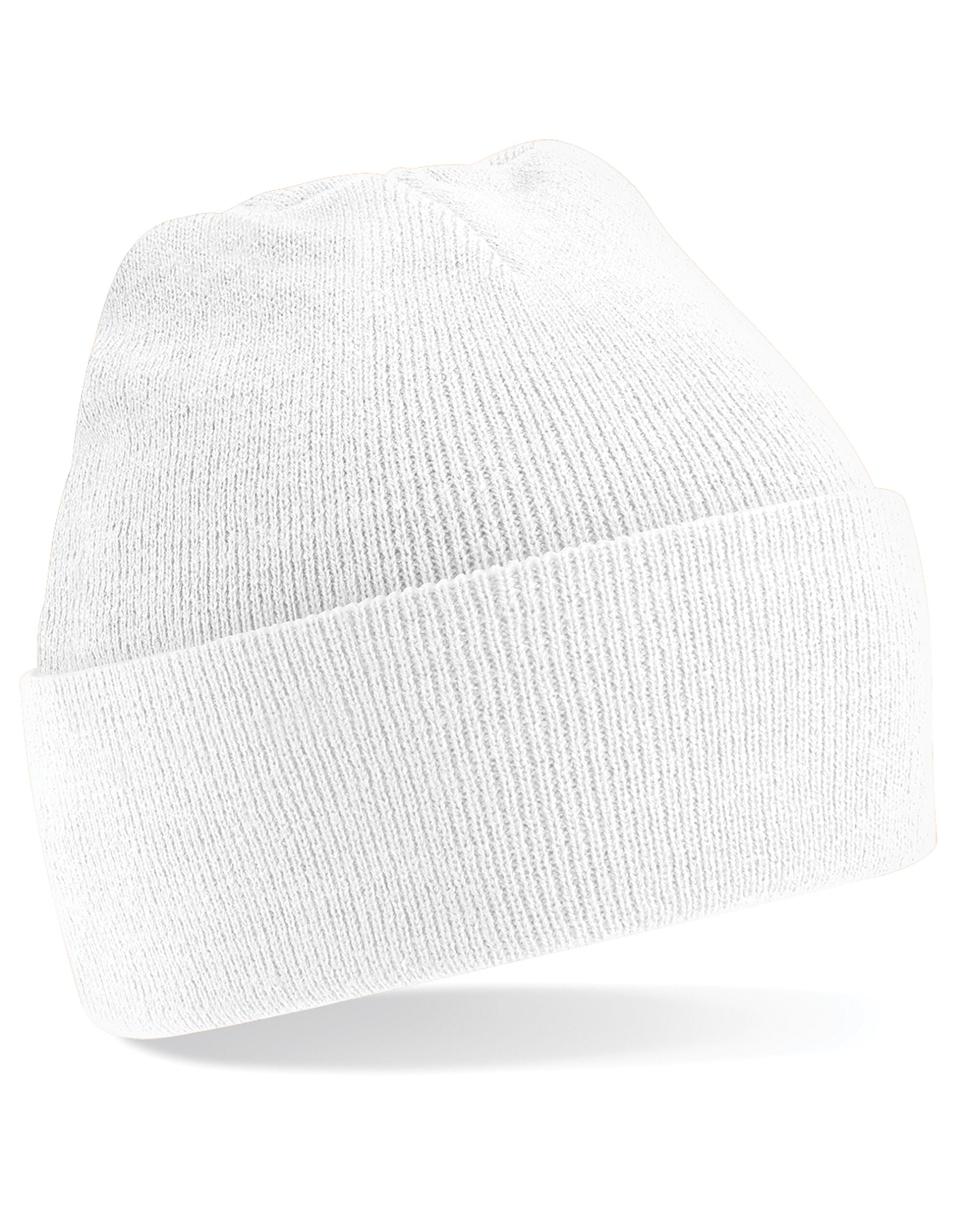 Beechfield Original Cuffed Beanie - B45 - White O S - Customisable Beanies