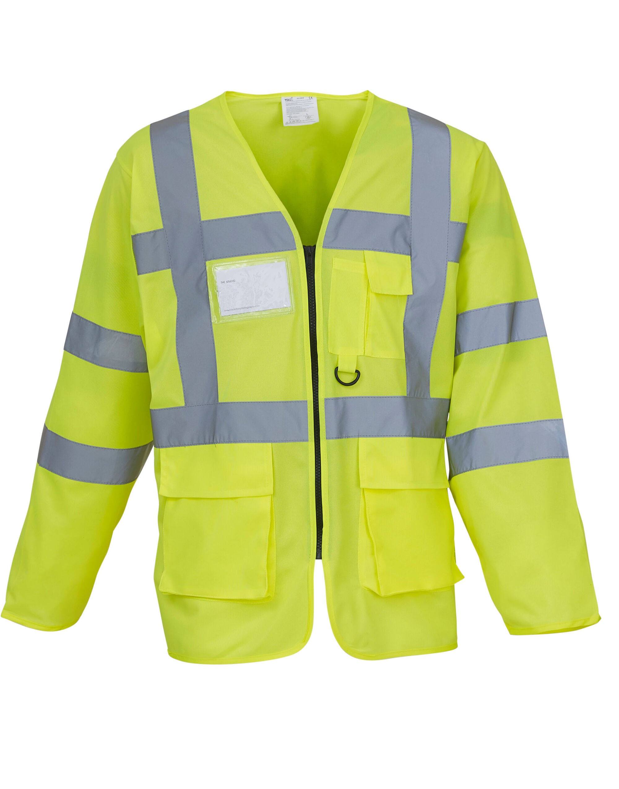 Yoko Executive Long Sleeve Waistcoat hvj800 - Hi-Vis Yellow - Customisable Hi-Vis Vest
