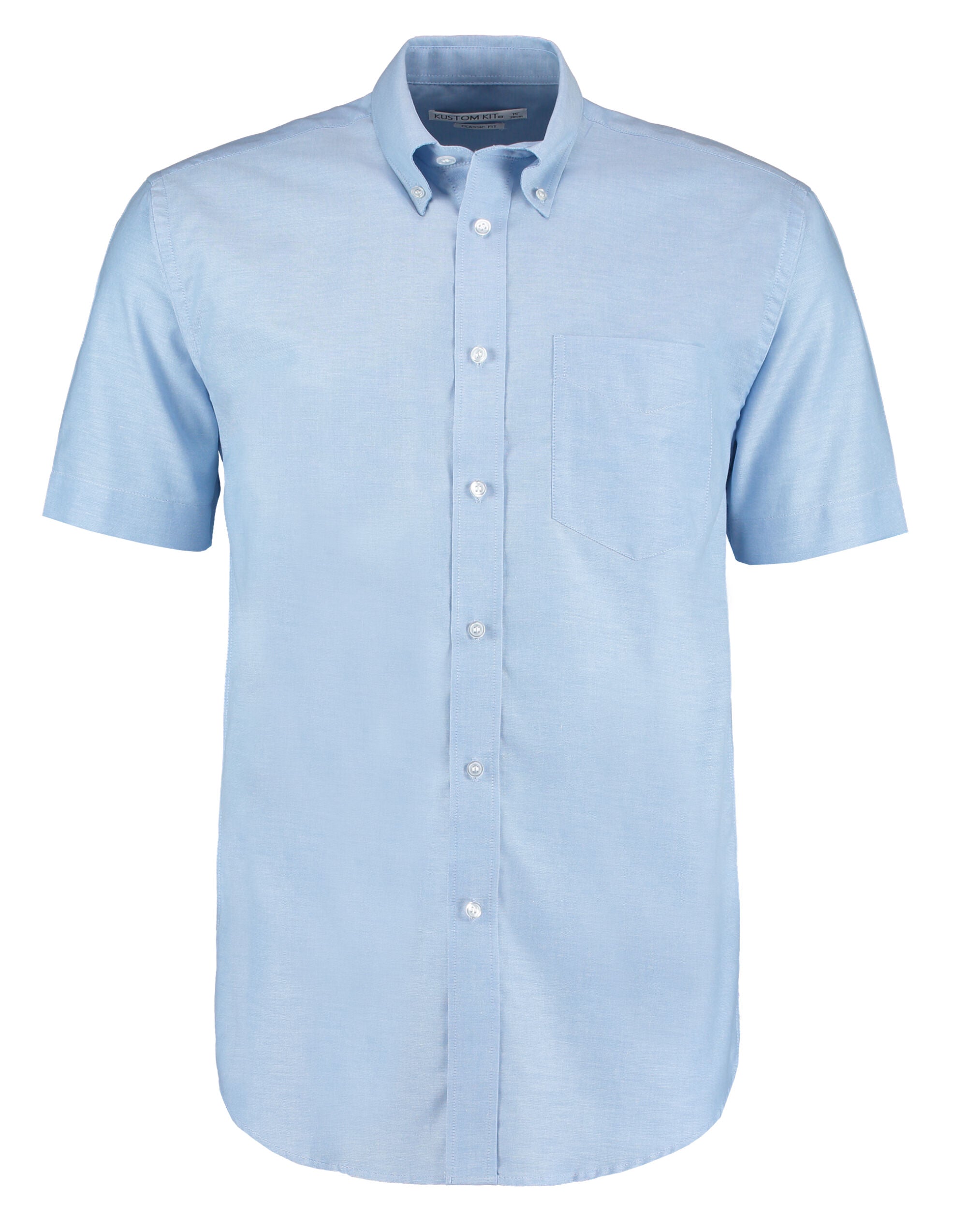 Kustom Kit Classic Fit Short Sleeve Oxford Shirt KK350 - Light Blue - Customisable Corporate Wear