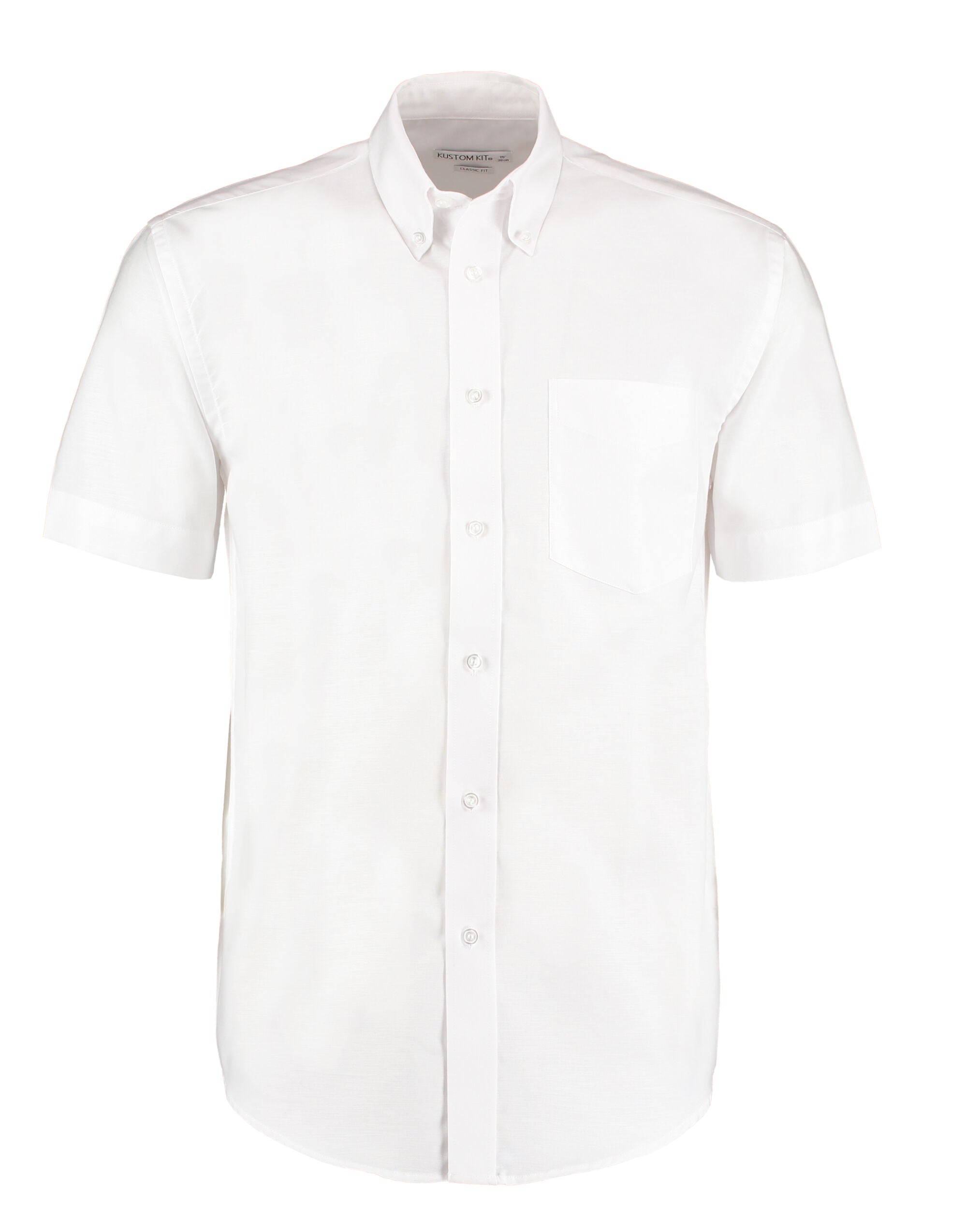 Kustom Kit Classic Fit Short Sleeve Oxford Shirt KK350 - White - Customisable Corporate Wear