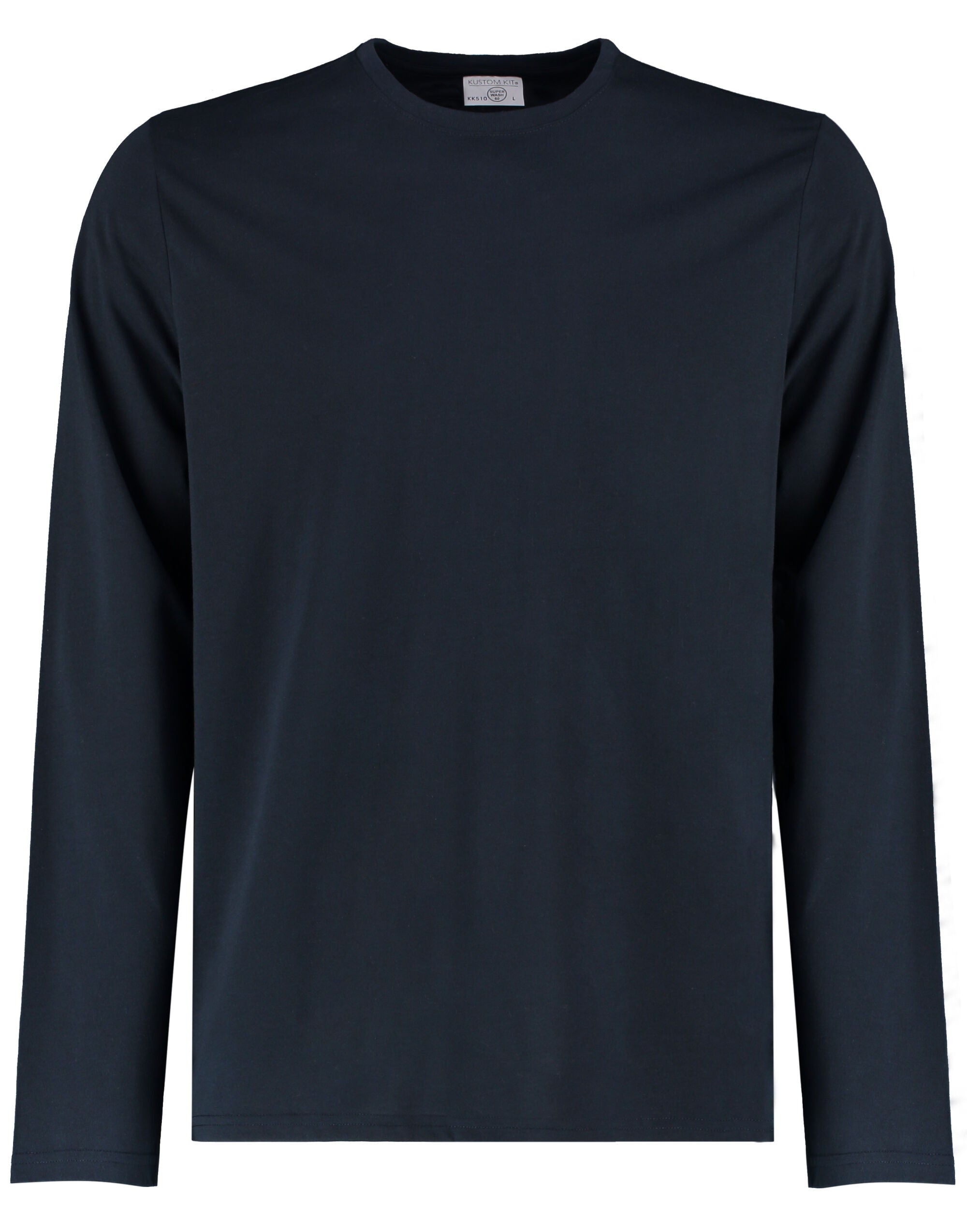 Kustom Kit Mens Fashion LS Superwash Tee KK510 - Navy - Customisable T-Shirt