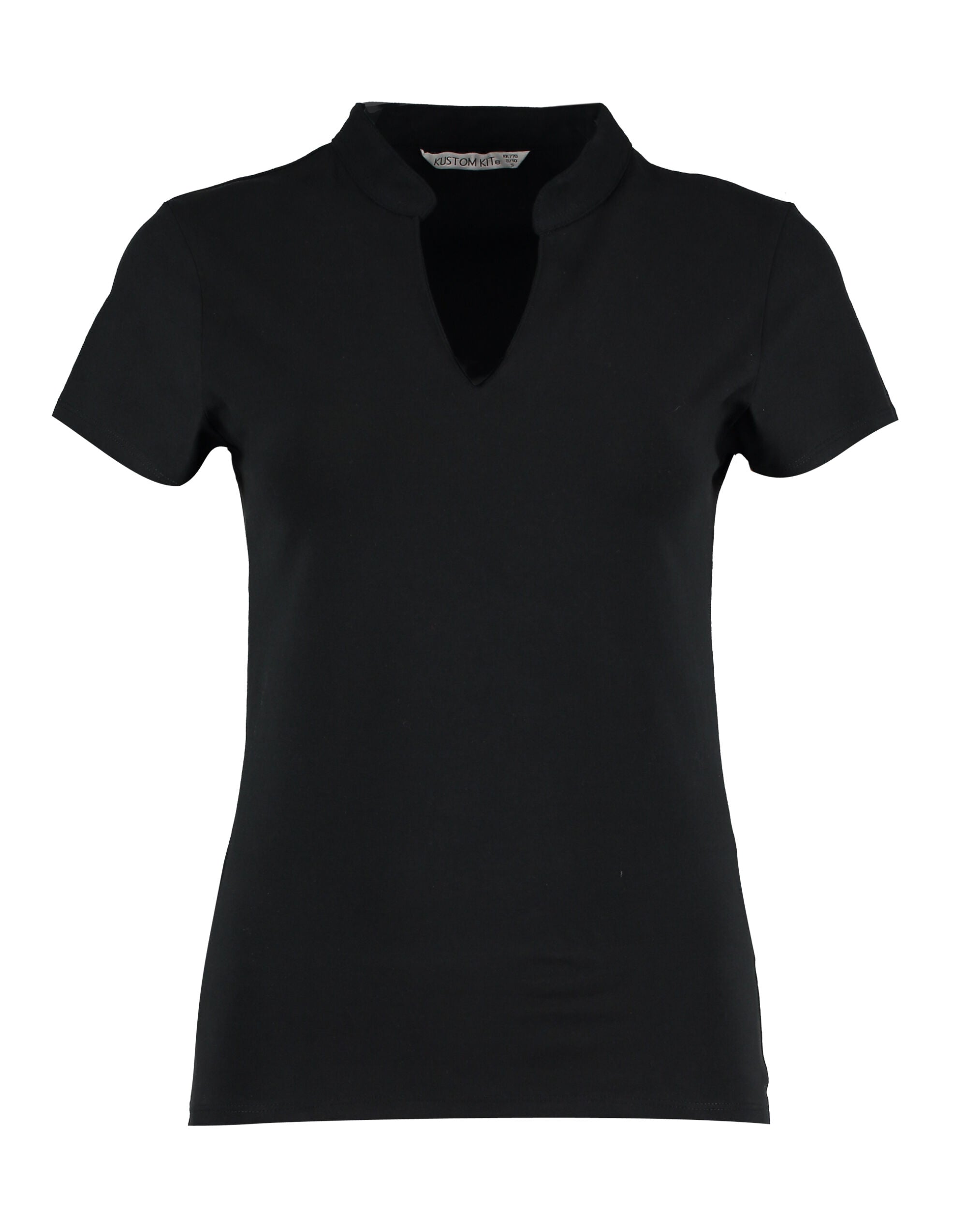 Kustom Kit Ladies Regular Fit Mandarin Top KK770 - Black - Customisable Shirts
