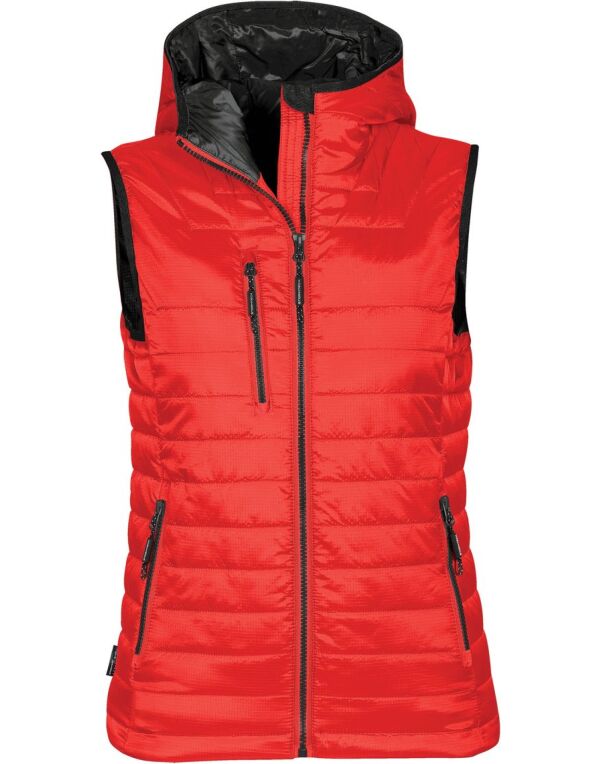 Stormtech Lady Gravity ThermalBodywarmer PFV-2W - True Red Black - Customisable Bodywarmers