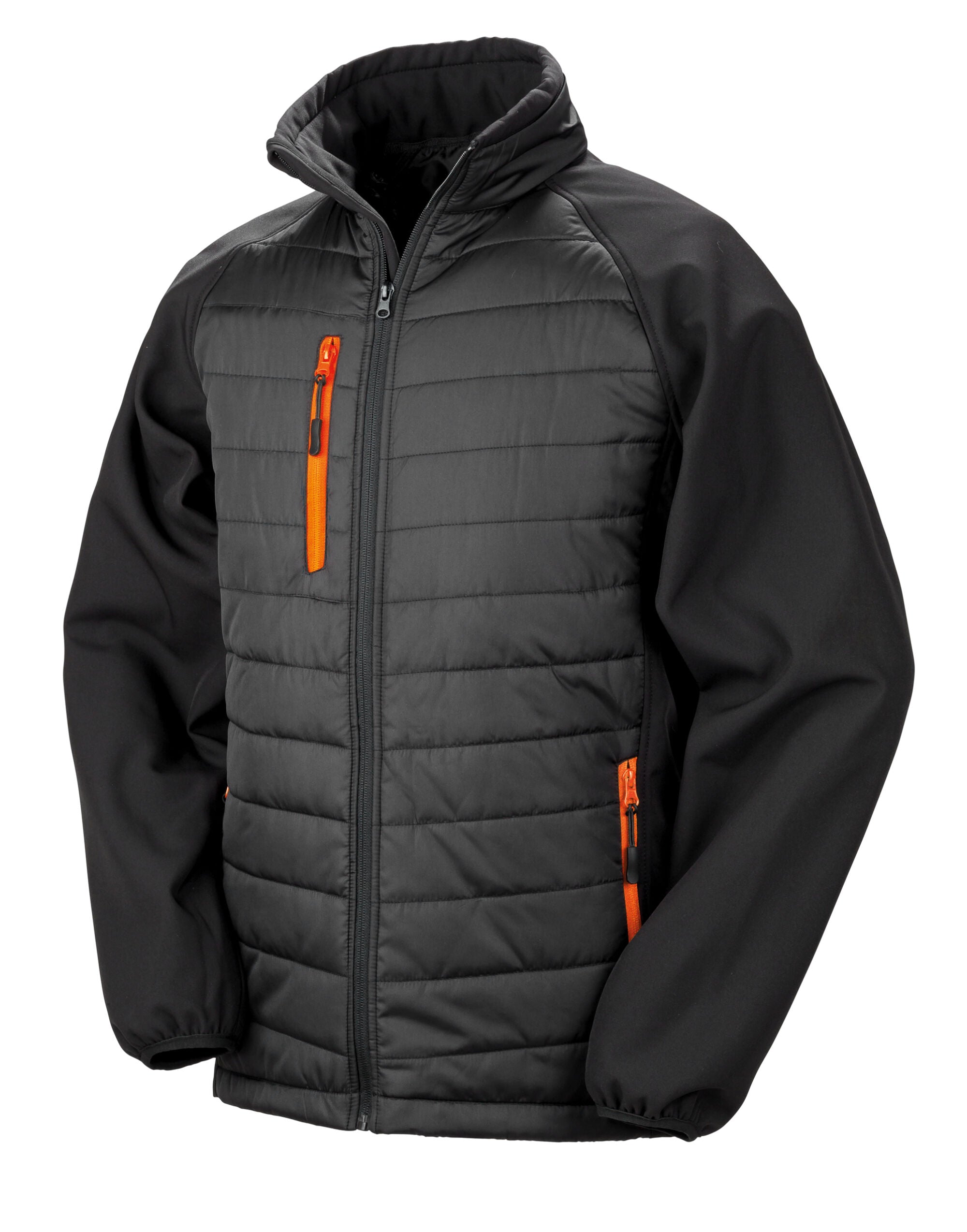 Result Black Compass Softshell Jacket R237X - Black Orange - Customisable Softshell Jacket