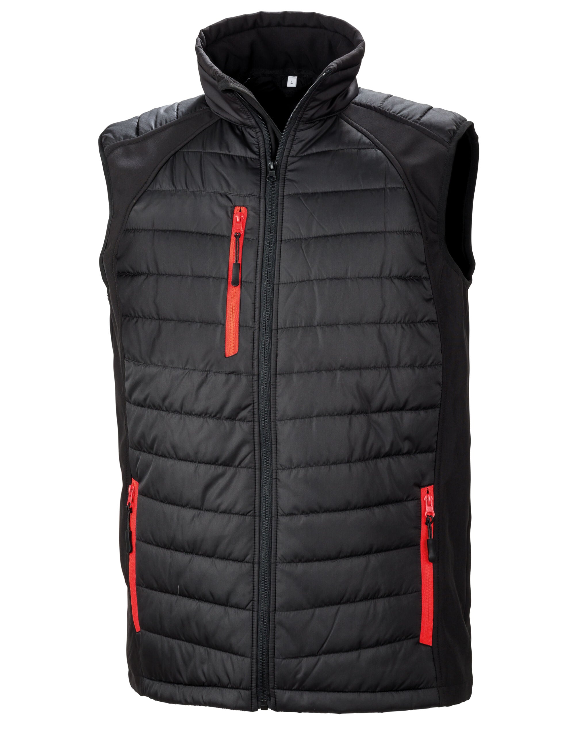 Result Black Compass Softshell Gilet R238X - Black Red - Customisable Bodywarmers