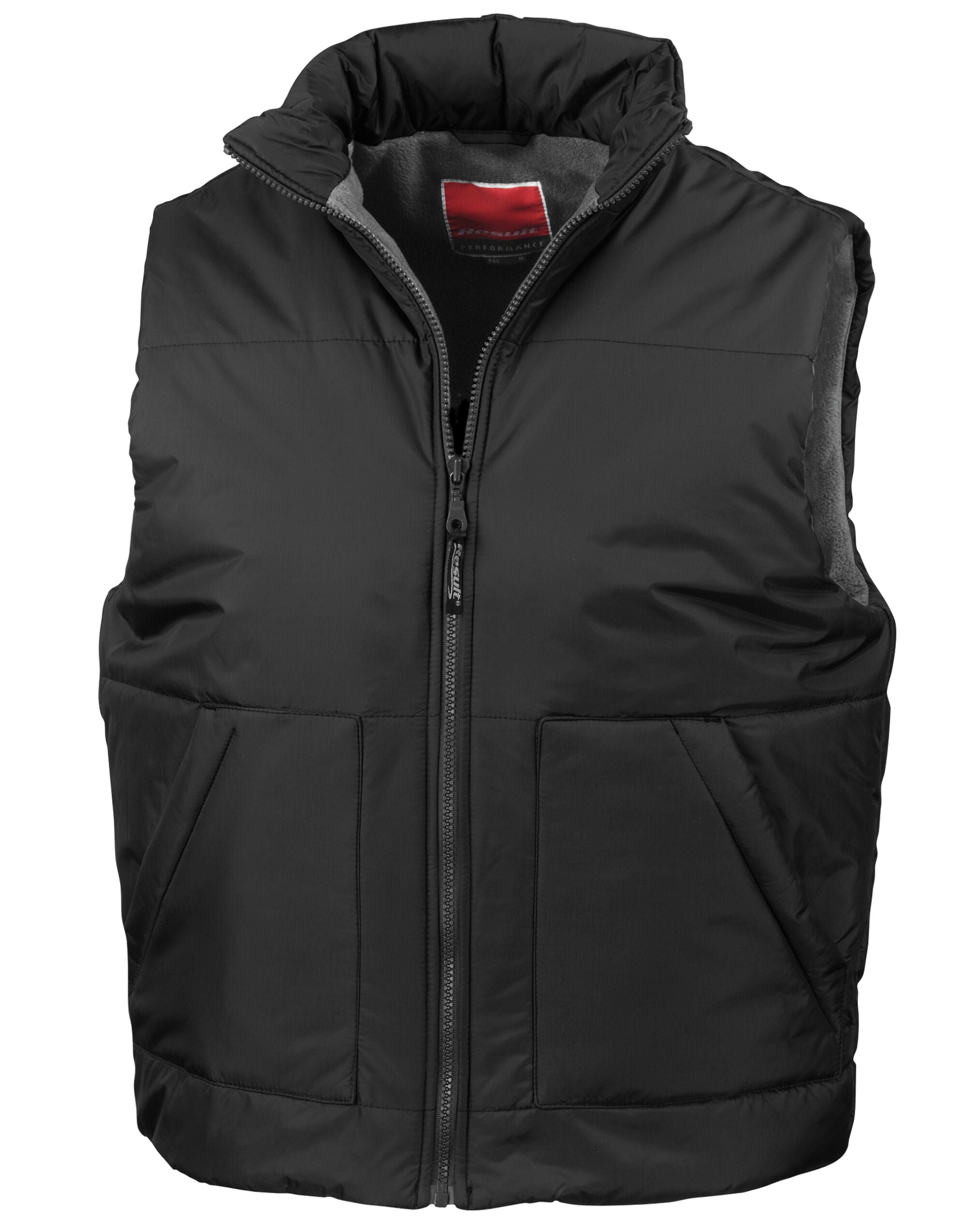 Result Fleece Lined Bodywarmer R44X - Black - Customisable Bodywarmers