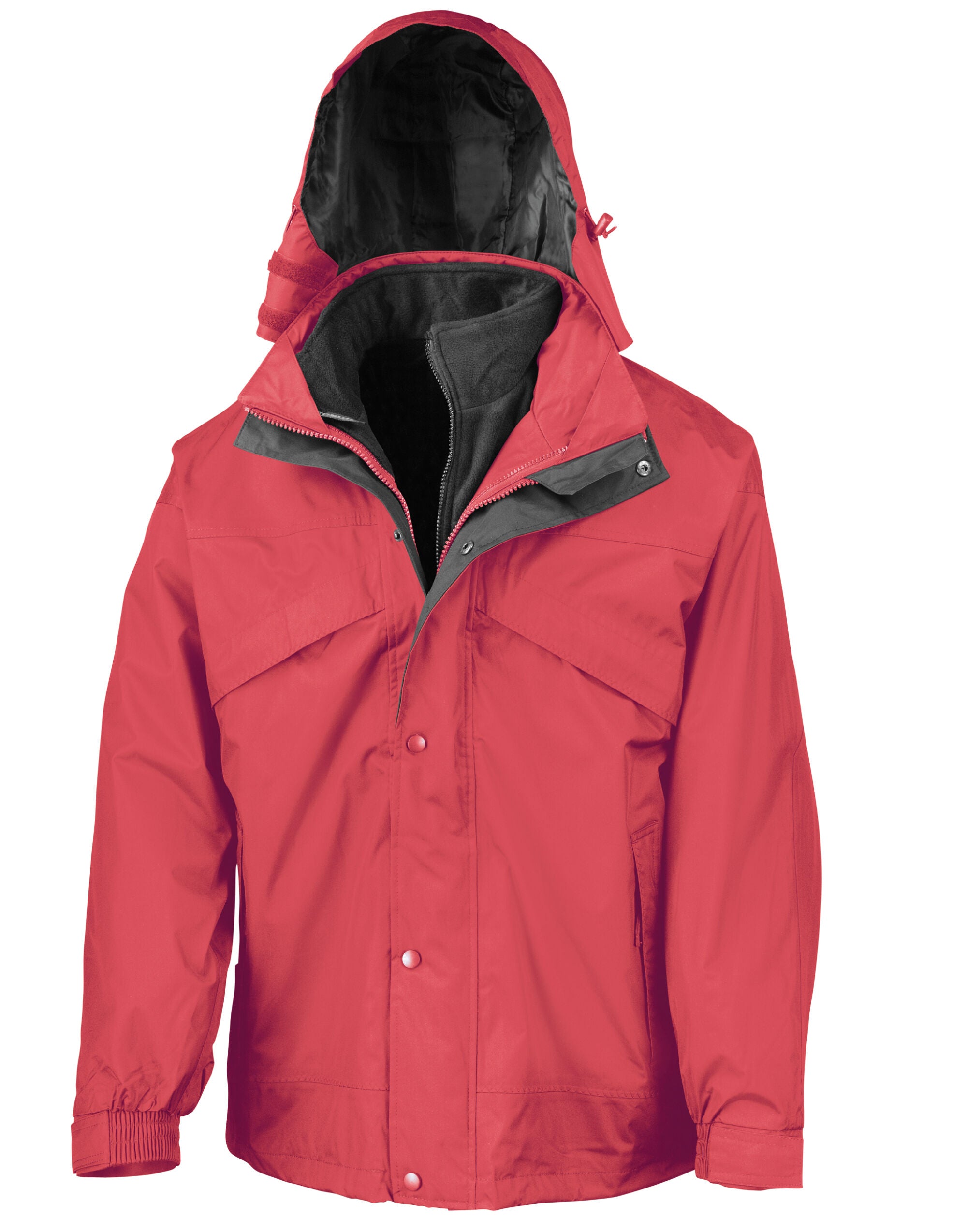 Result 3 In 1 Zip and Clip Jacket R68X - Red - Customisable Jacket