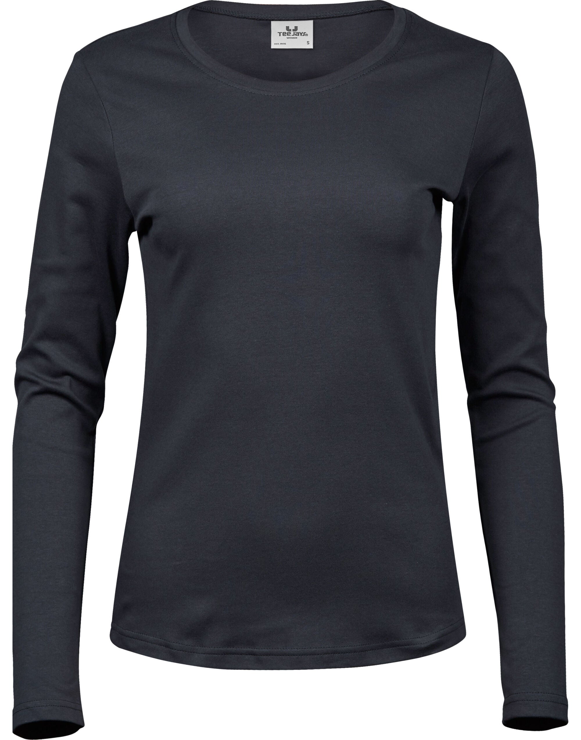 Tee Jays Lady Long Sleeve Interlock Tee TJ590 - Dark Grey - Customisable T-Shirt