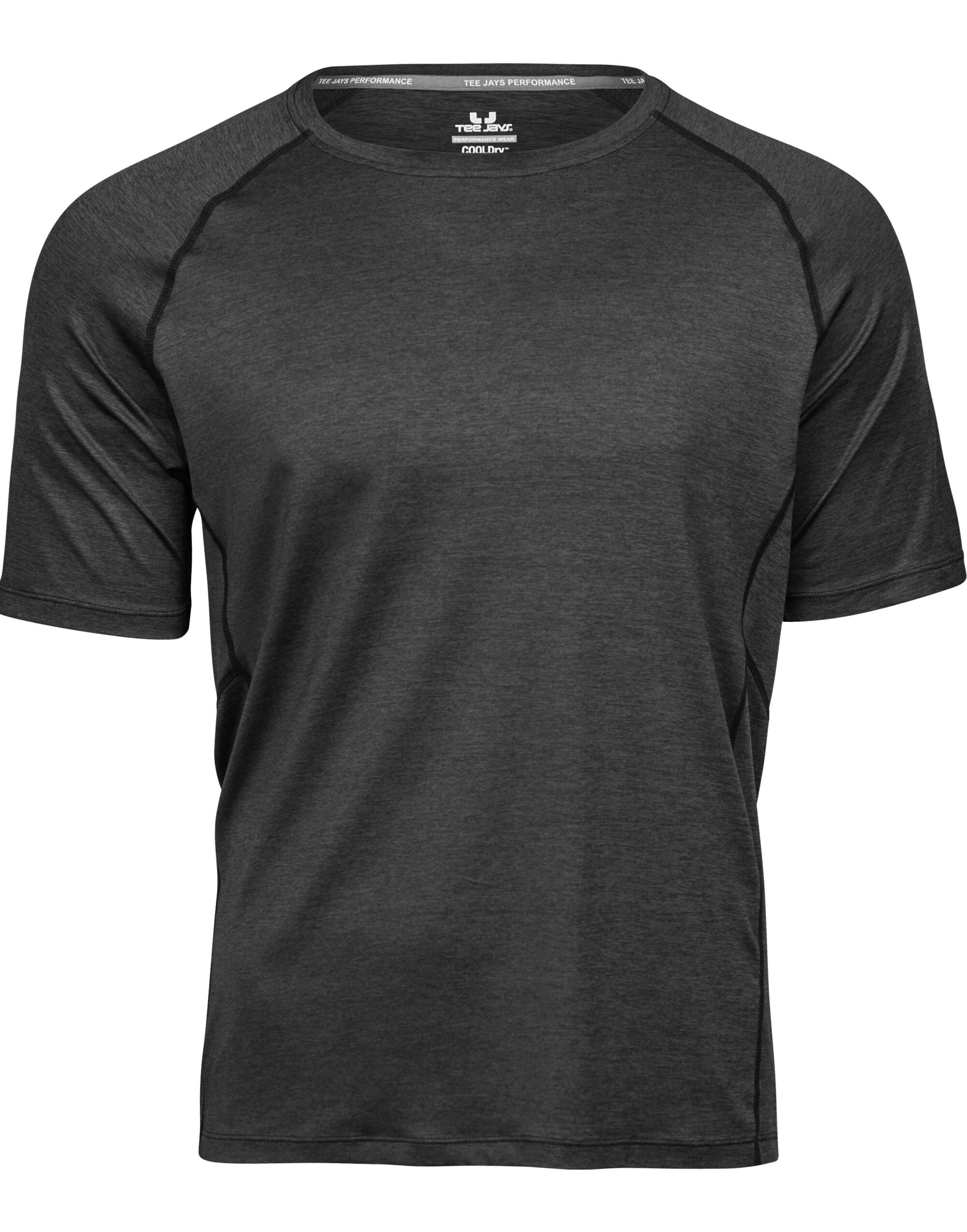 Tee Jays Mens CoolDry Tee TJ7020 - Black Melange - Customisable T-Shirt