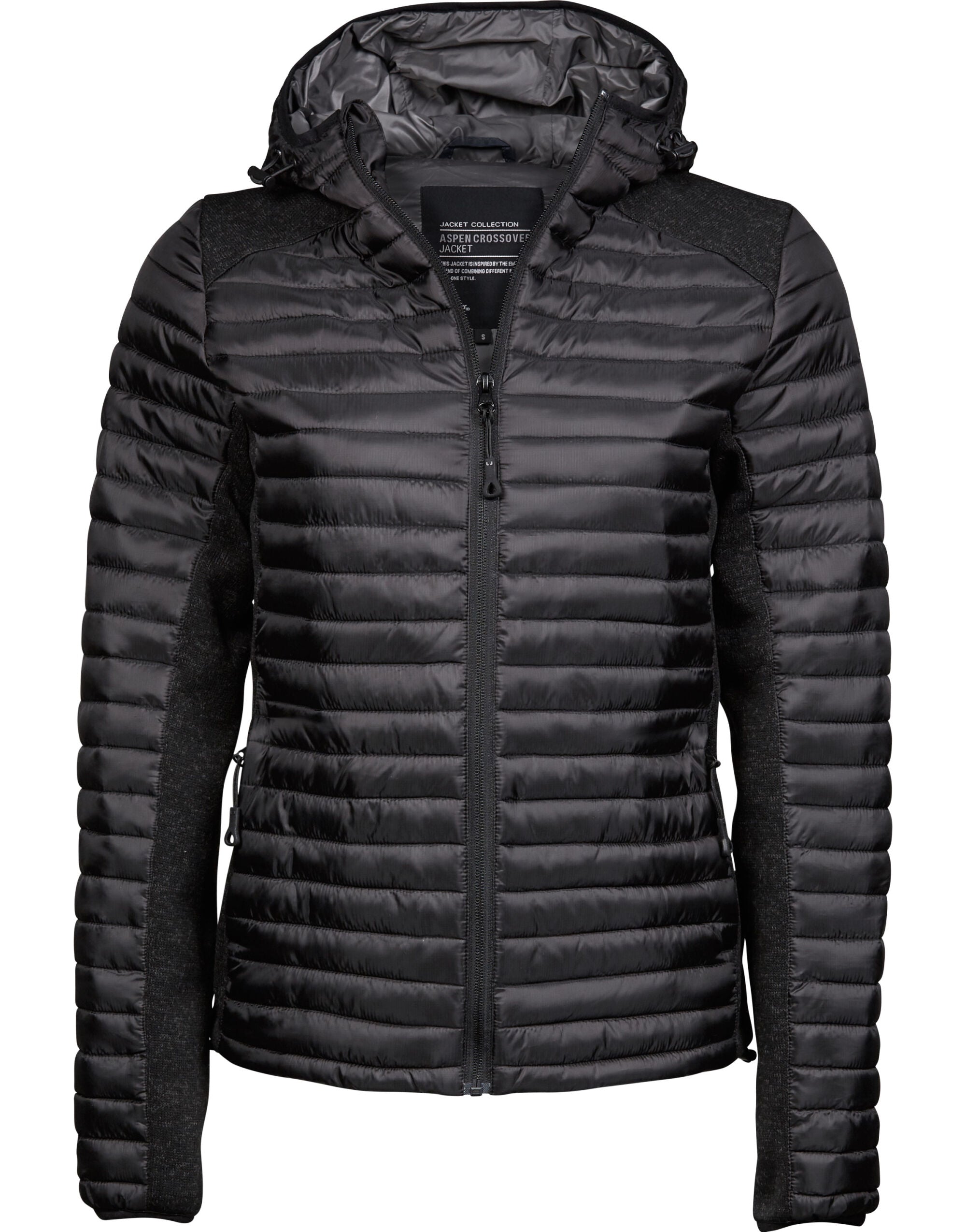 Tee Jays Ladies Aspen Crossover Jacket TJ9611 - Black Black Melange - Customisable Jacket