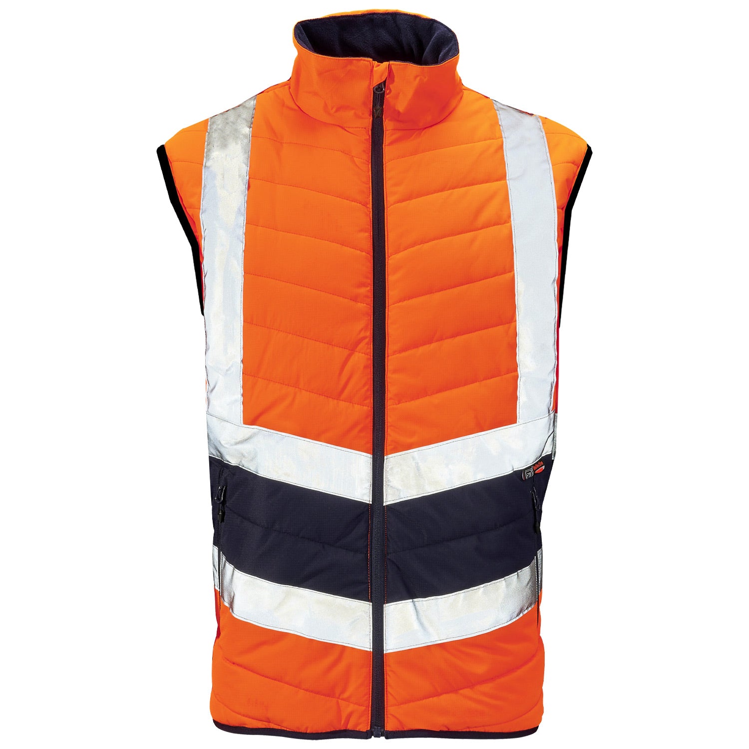 Supertouch Hi Vis Orange 2 Tone Puffer Bodywarmer - H147 - - Customisable Bodywarmers