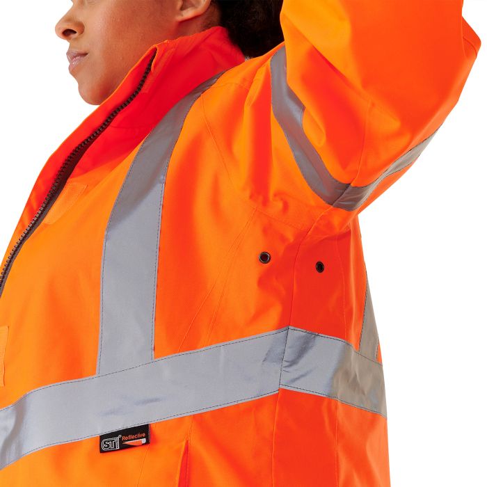Ladies Hi Vis Orange Sophia Lightweight Jacket - HV303 - - Customisable Jacket