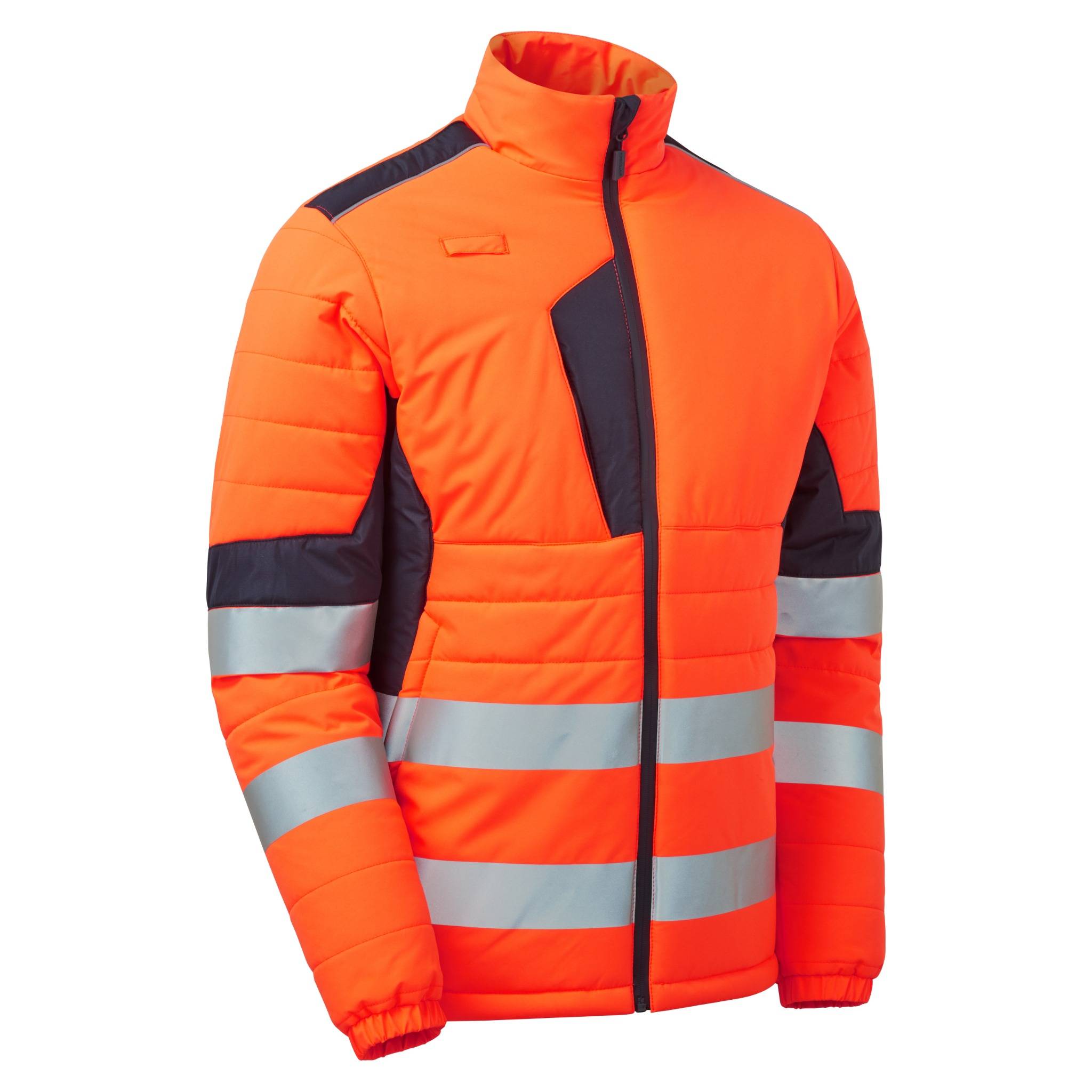 System High Vis Eco Two Tone Orange Thermal Baffle Jacket - SYS04 - Orange Navy - Customisable Jacket