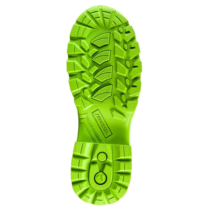 Buckbootz BBZ8000 S5 High Visibility Safety Wellington – Grey / Green - - Customisable Wellingtons