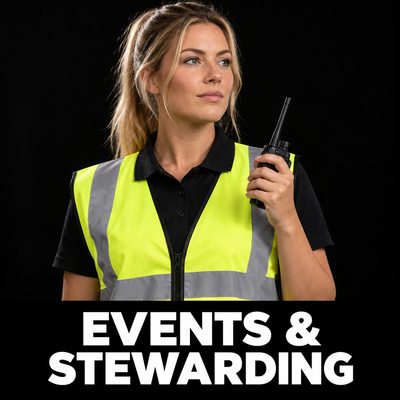 Events & Stewarding workwear category – original Workwear Supermarket artwork
