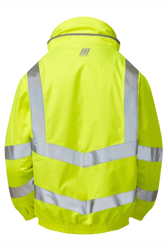 Padded Bomber Jacket Yellow Recycled Content - P191 - - Customisable Waterproof