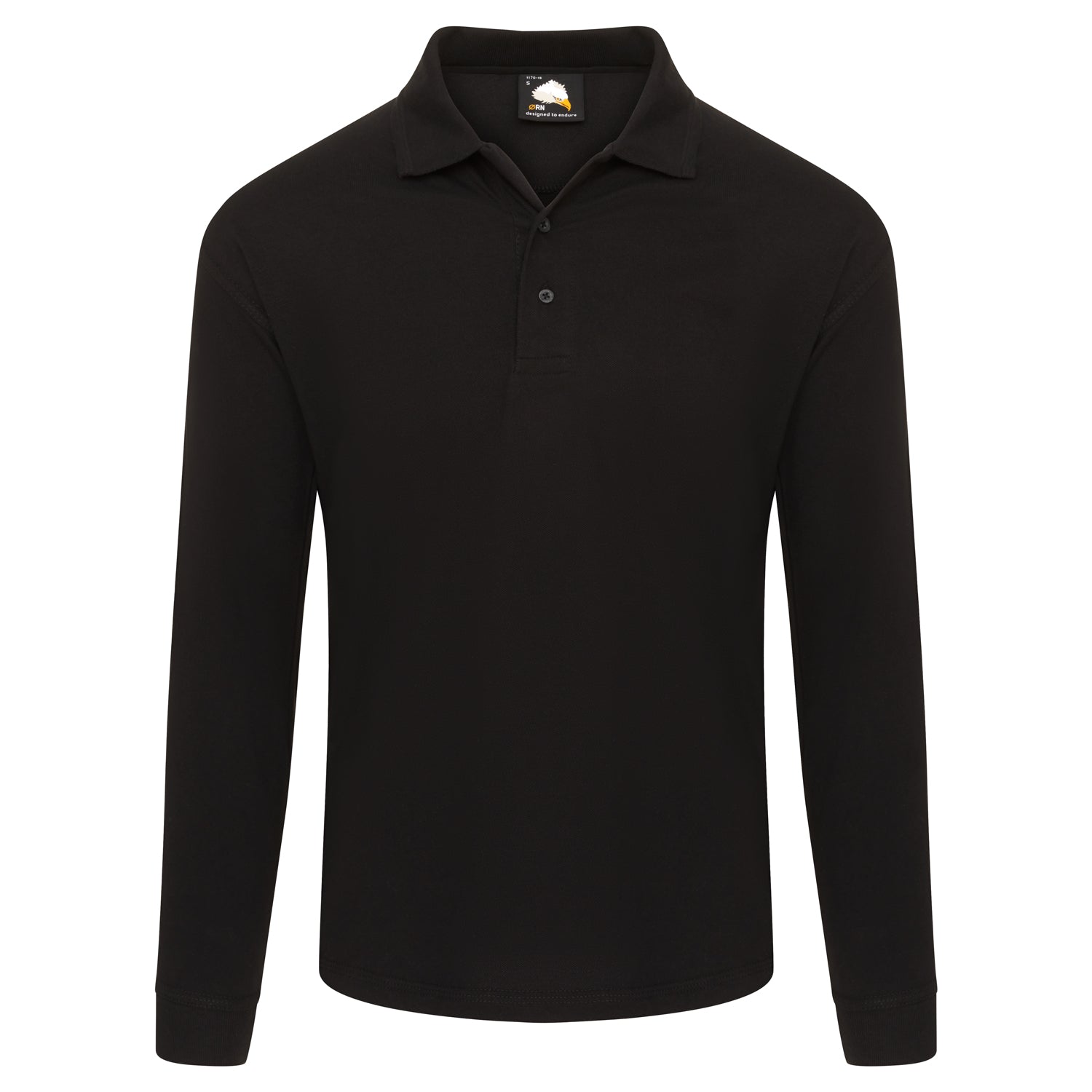 Orn Weaver Long Sleeved Poloshirt - Black - 1170 - Black - Customisable T-Shirts &amp; Poloshirts