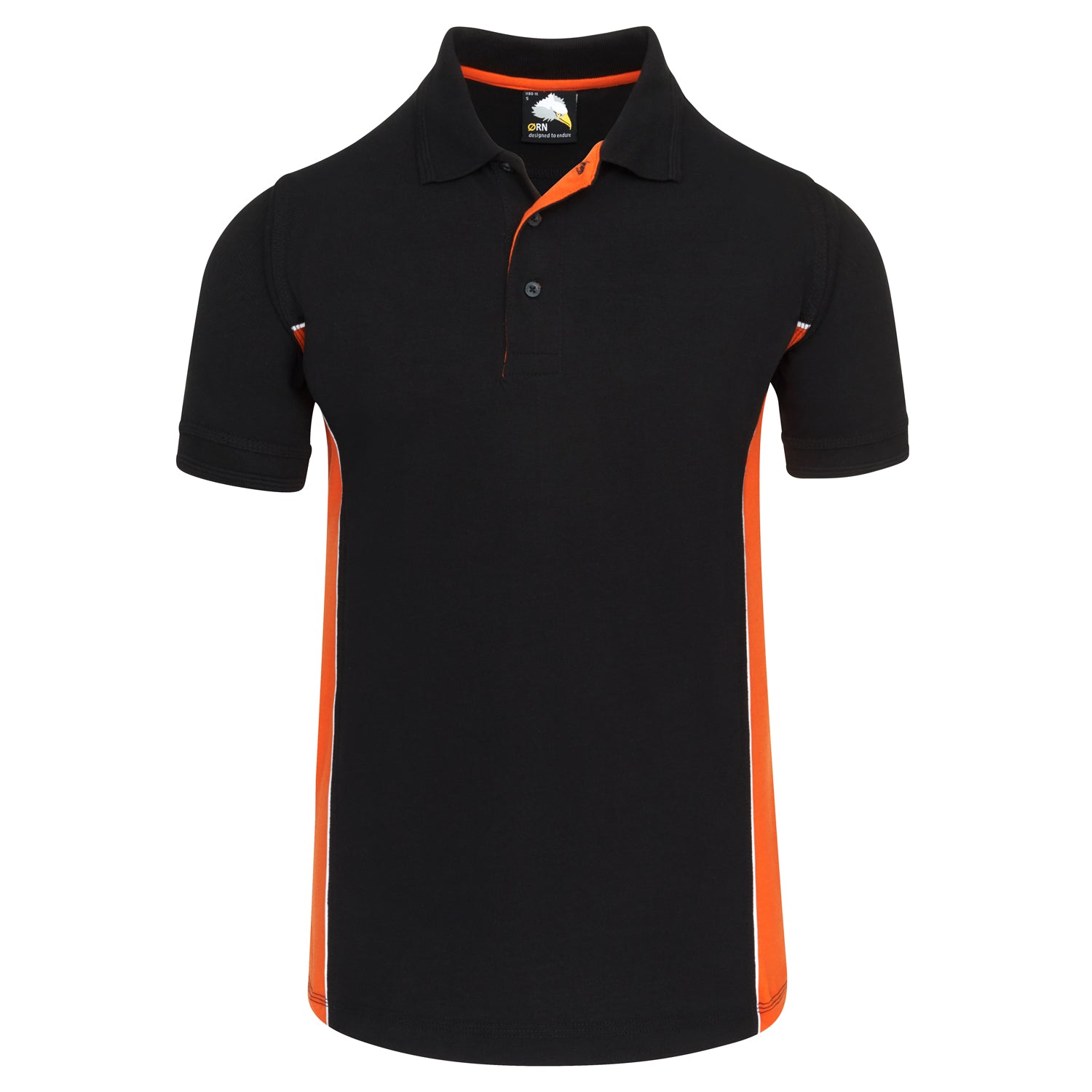 Orn Silverswift Poloshirt - Black - Orange - 1180 - Black - Orange - Customisable T-Shirts &amp; Poloshirts