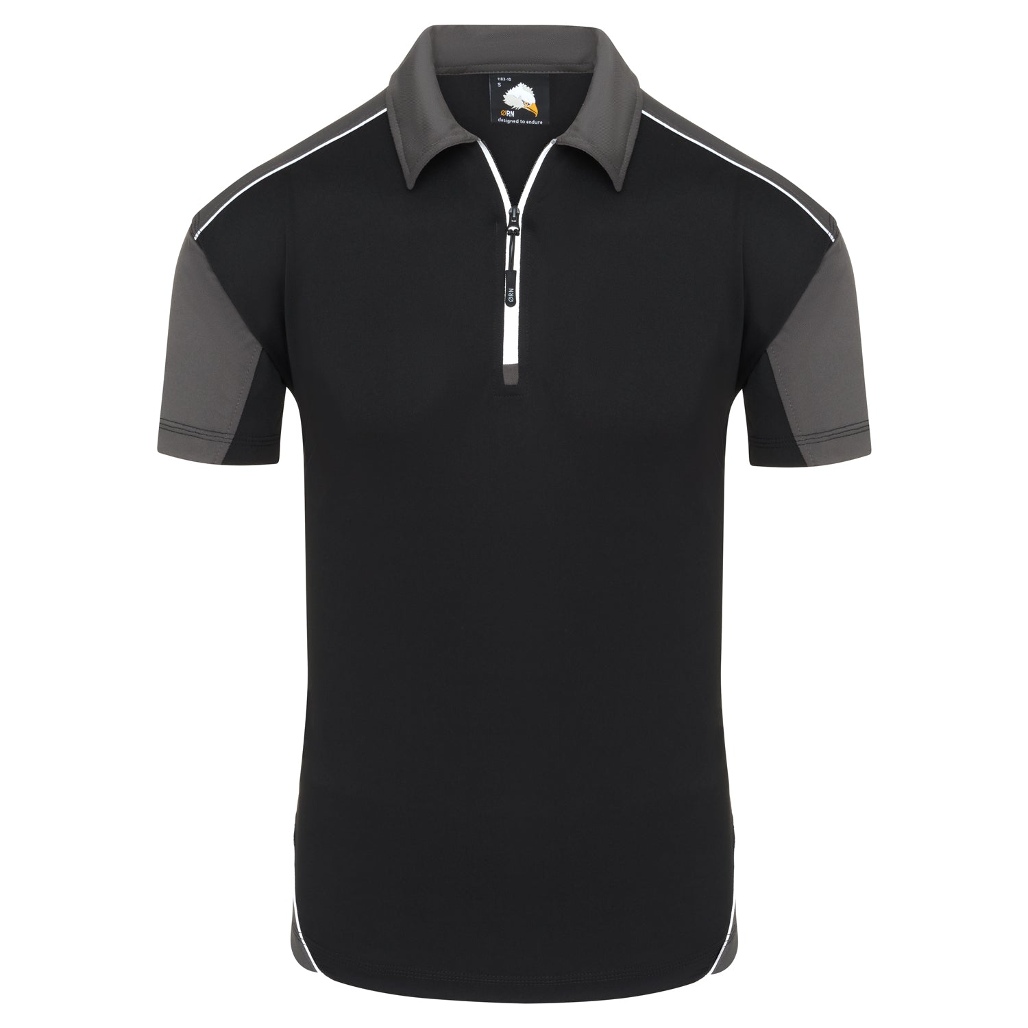 Orn Fireback Wicking Poloshirt - Black - Graphite - 1183 - Black - Graphite - Customisable T-Shirts &amp; Poloshirts