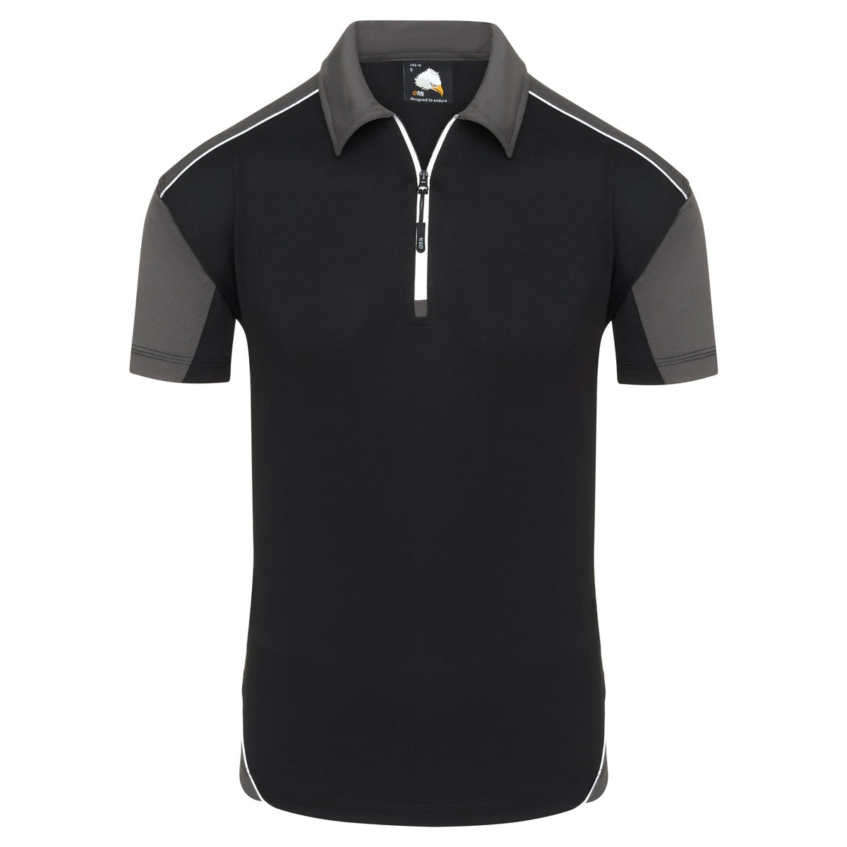 Fireback Wicking Poloshirt - 1183 - Black - Graphite - Customisable T-Shirts &amp; Poloshirts