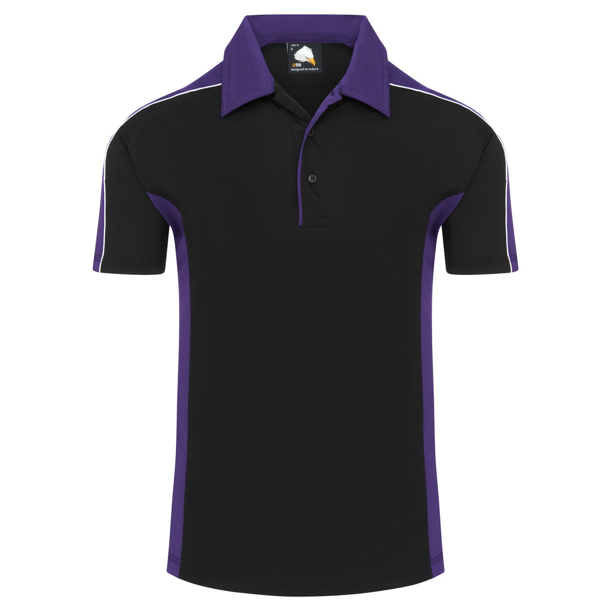 Avocet Wicking Poloshirt - 1198 - Black - Purple - Customisable T-Shirts &amp; Poloshirts