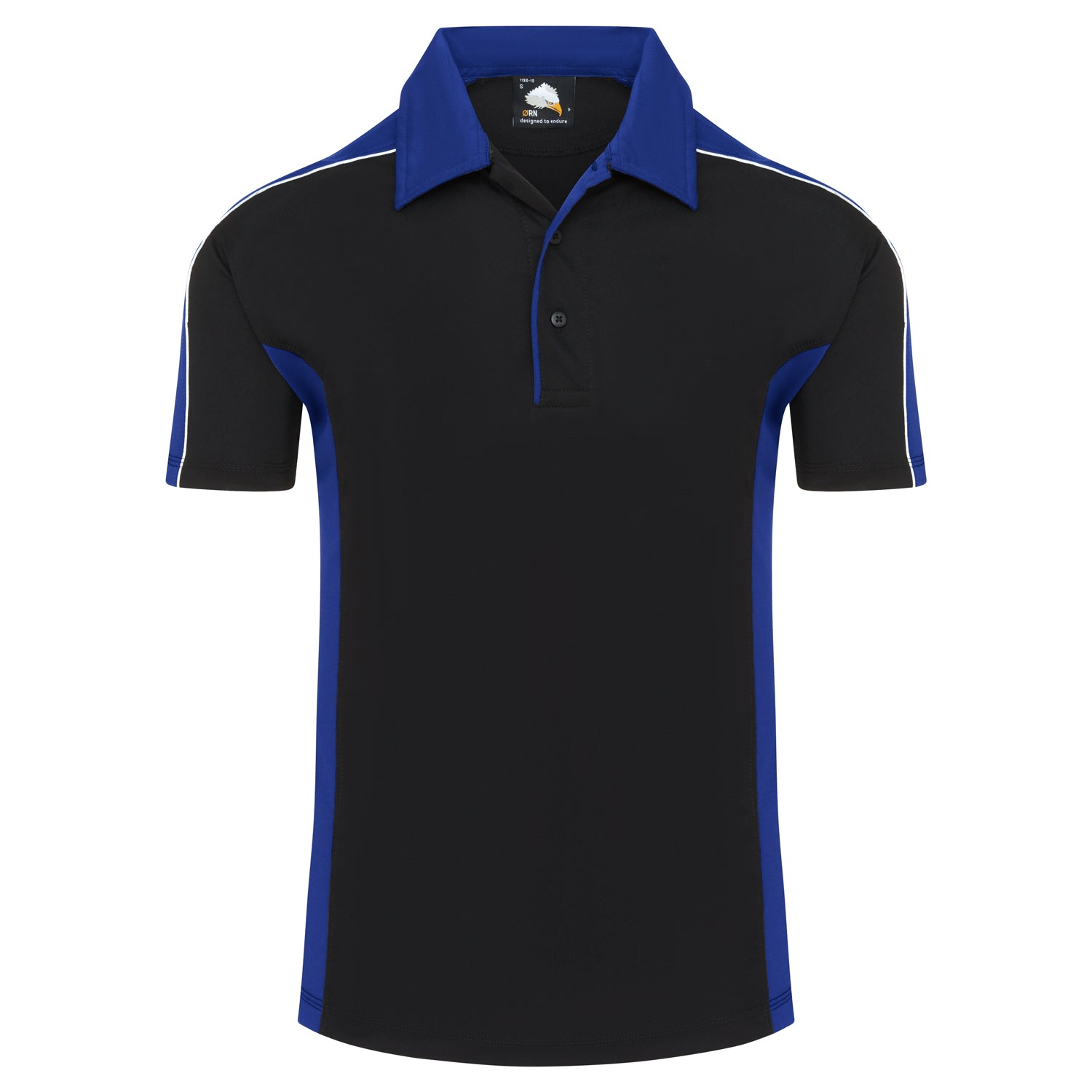 Orn Avocet Wicking Poloshirt - Black - Royal - 1198 - Black - Royal - Customisable T-Shirts &amp; Poloshirts