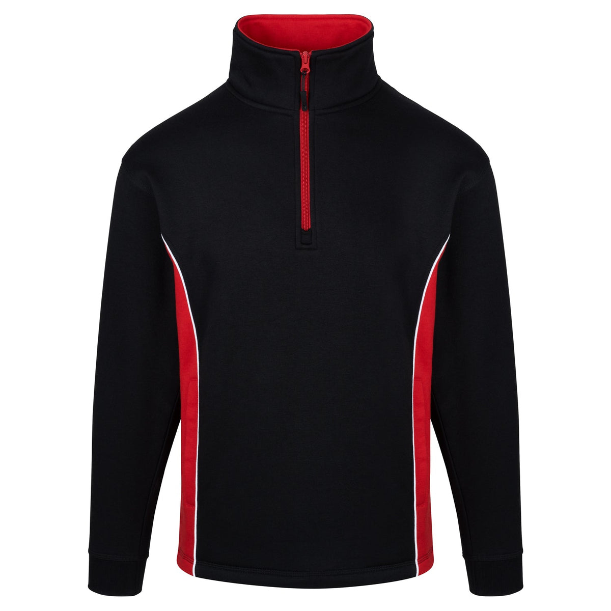 Silverswift Quarter Zip Sweatshirt - 1278 - Black - Red - Customisable Sweatshirts &amp; Hoodies