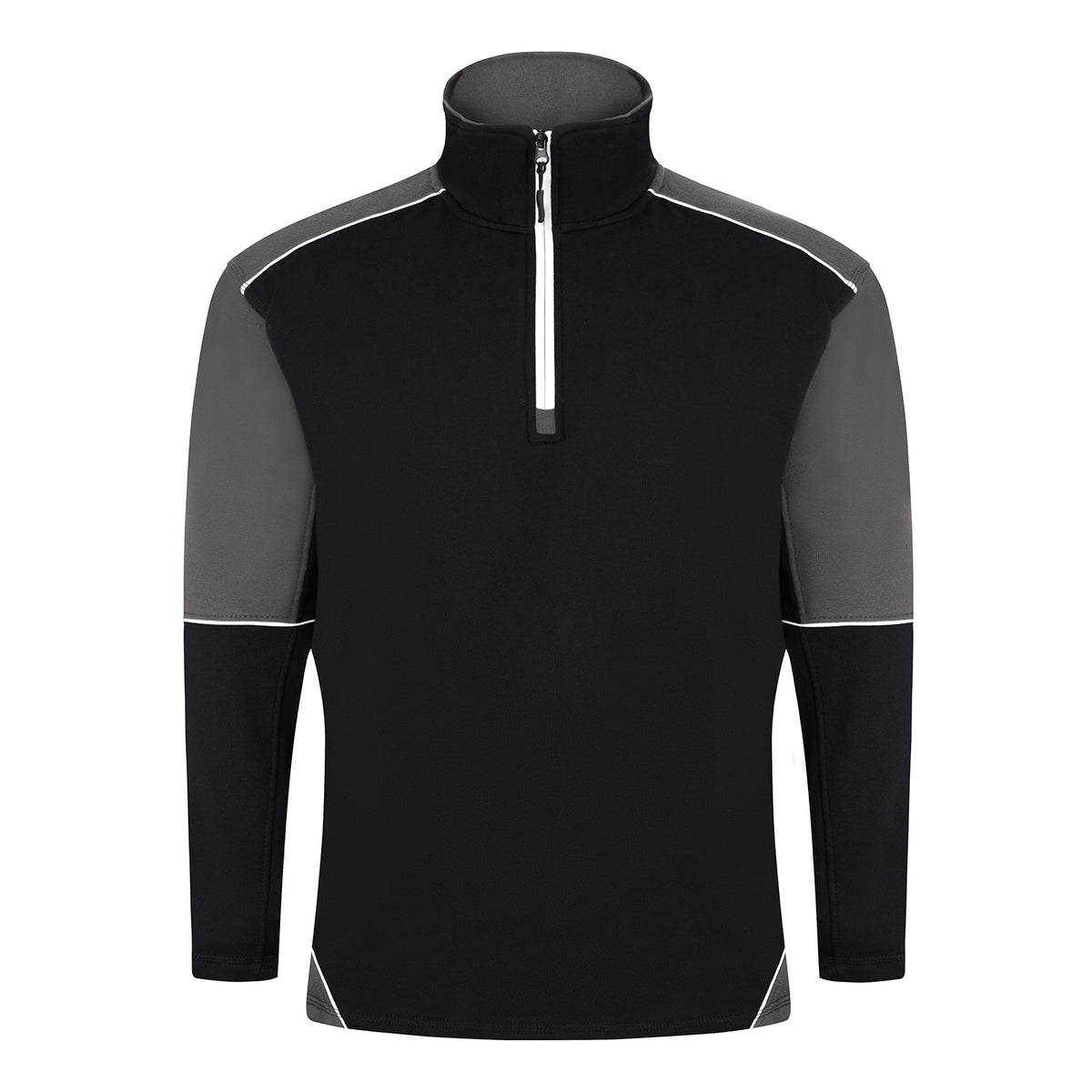 Fireback Quarter Zip Sweatshirt - 1283 - Black - Graphite - Customisable Sweatshirts &amp; Hoodies